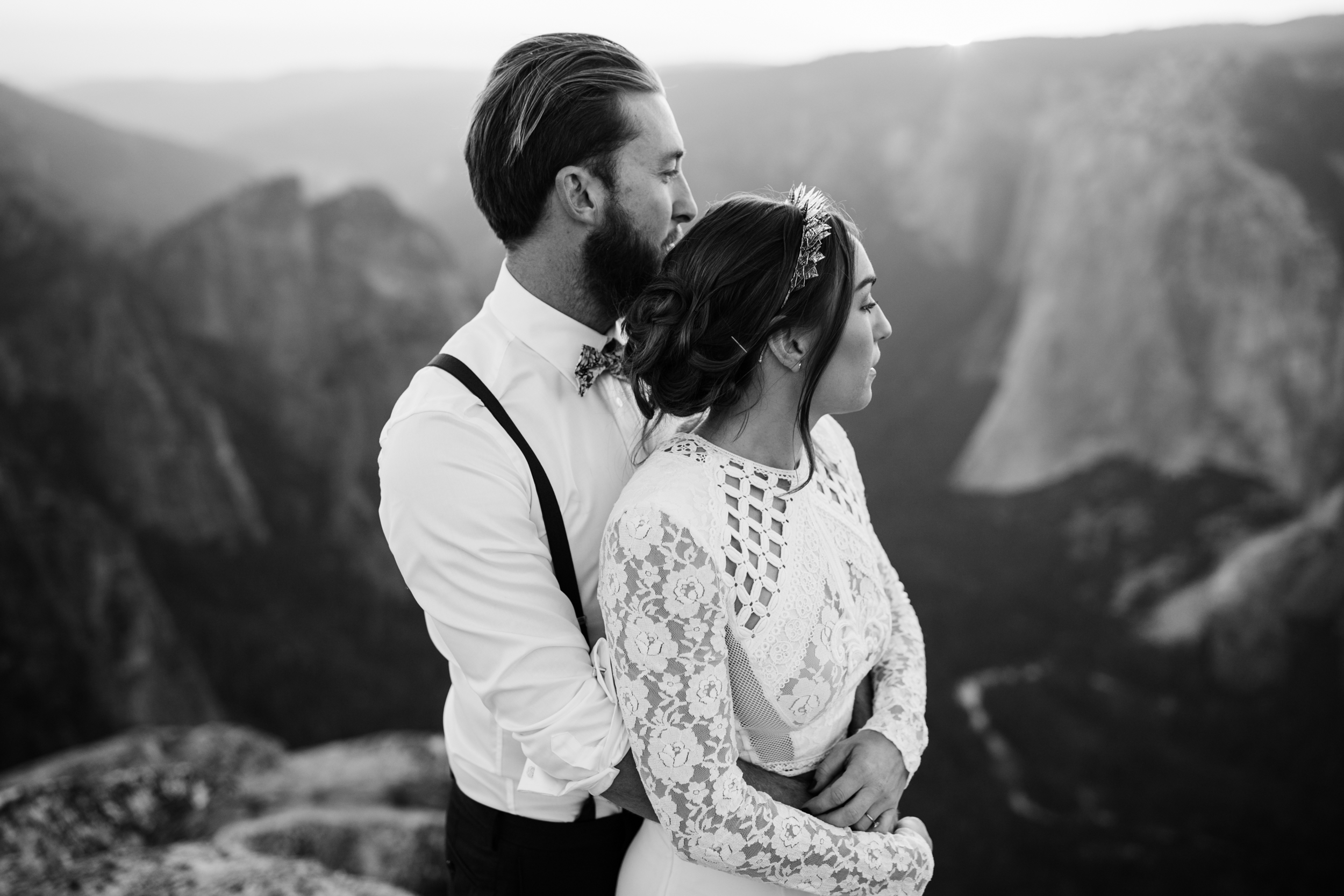 destination elopement in yosemite valley | adventure wedding portraits + romantic vows on a cliffside | national park elopement photographer | the hearnes adventure photography