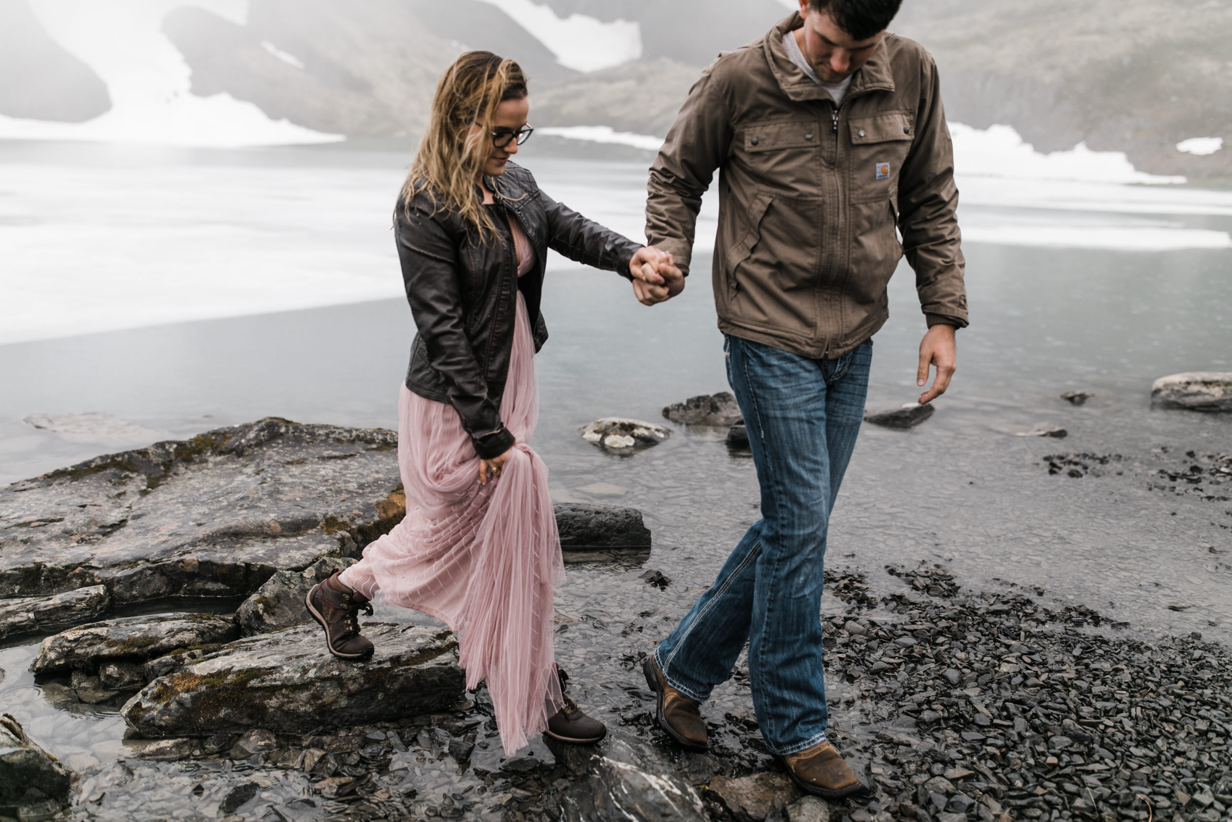 adventure engagement session in alaska | alyeska, girdwood elopement photographer | alaska destination wedding photographer | the hearnes adventure photography