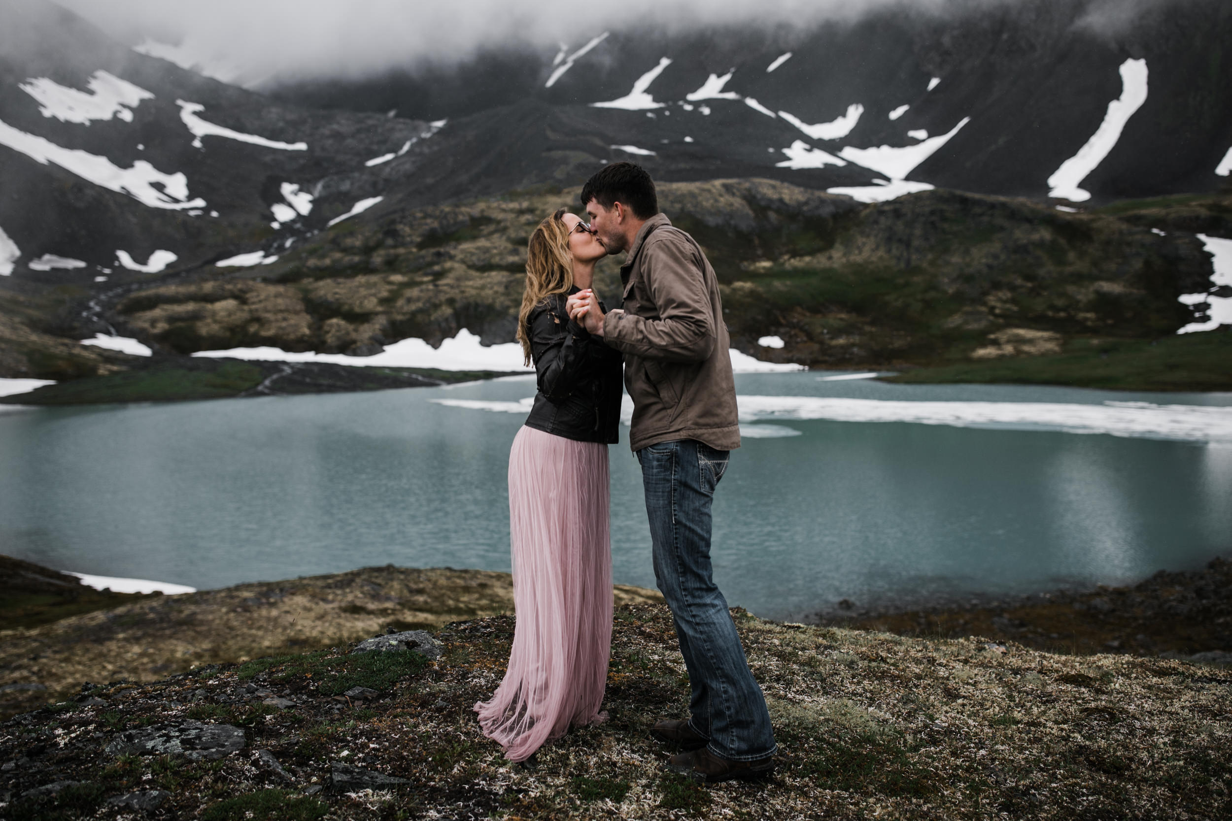 adventure engagement session in alaska | alyeska, girdwood elopement photographer | alaska destination wedding photographer | the hearnes adventure photography