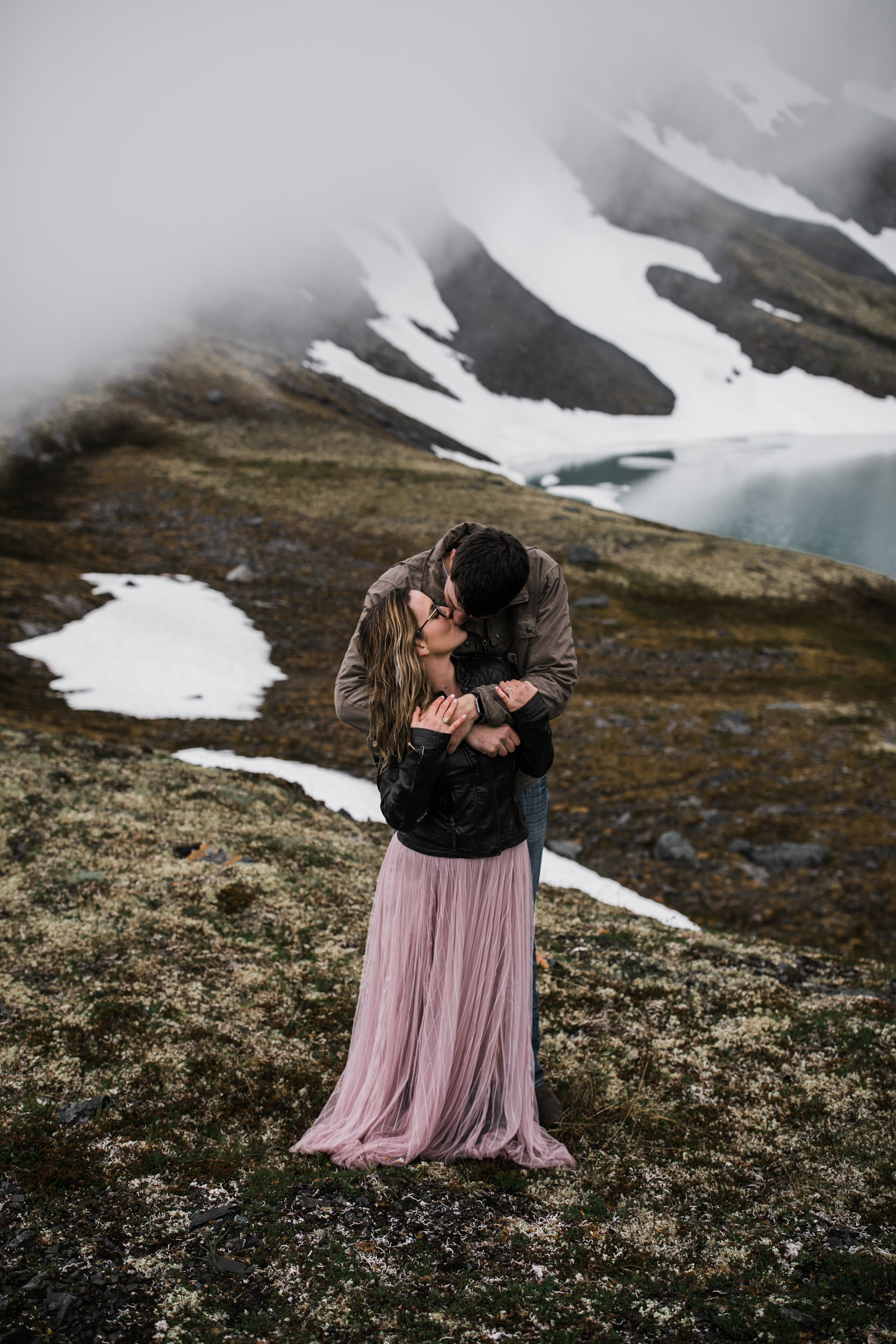 adventure engagement session in alaska | alyeska, girdwood elopement photographer | alaska destination wedding photographer | the hearnes adventure photography