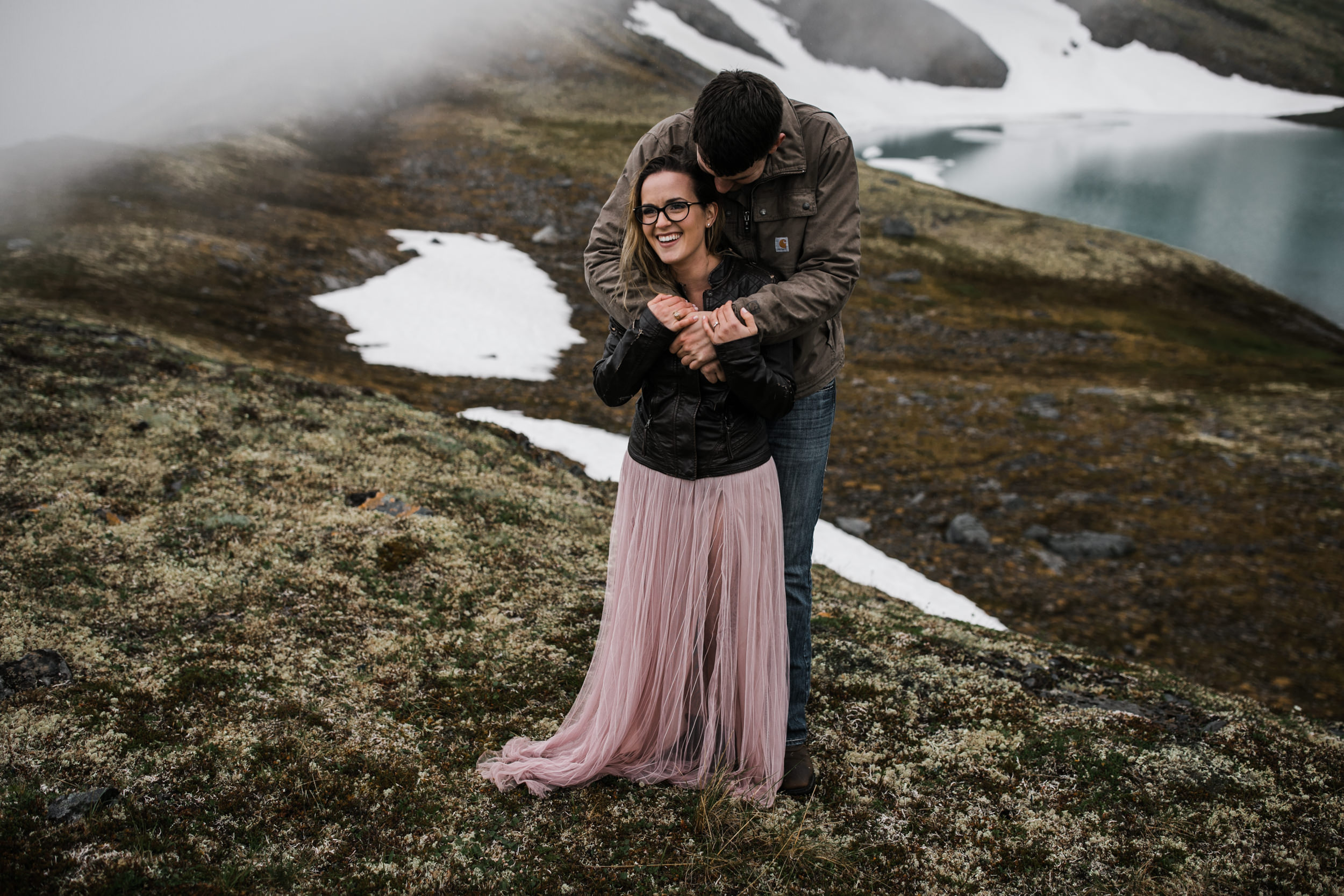 adventure engagement session in alaska | alyeska, girdwood elopement photographer | alaska destination wedding photographer | the hearnes adventure photography