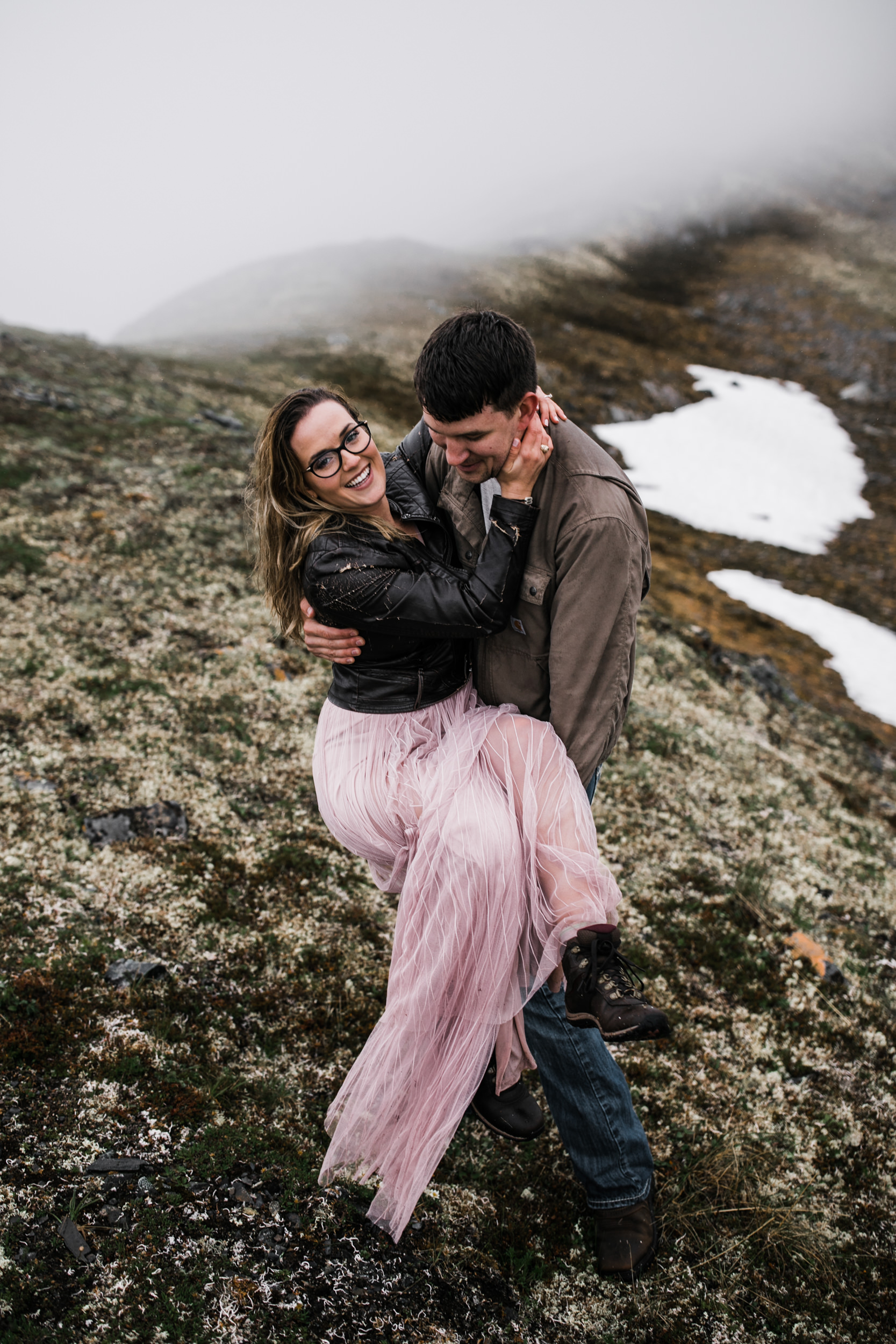 adventure engagement session in alaska | alyeska, girdwood elopement photographer | alaska destination wedding photographer | the hearnes adventure photography