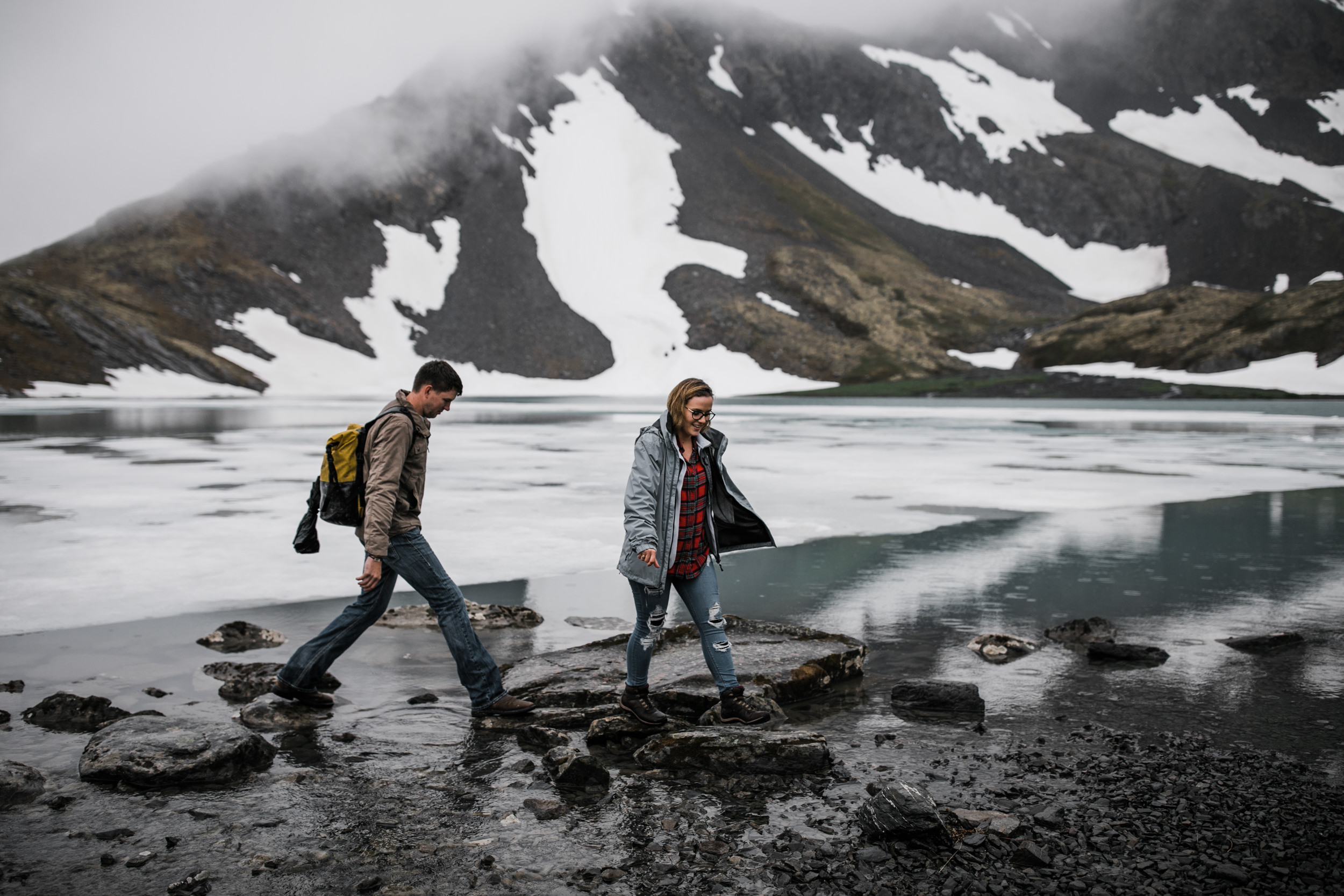 adventure engagement session in alaska | alyeska, girdwood elopement photographer | alaska destination wedding photographer | the hearnes adventure photography