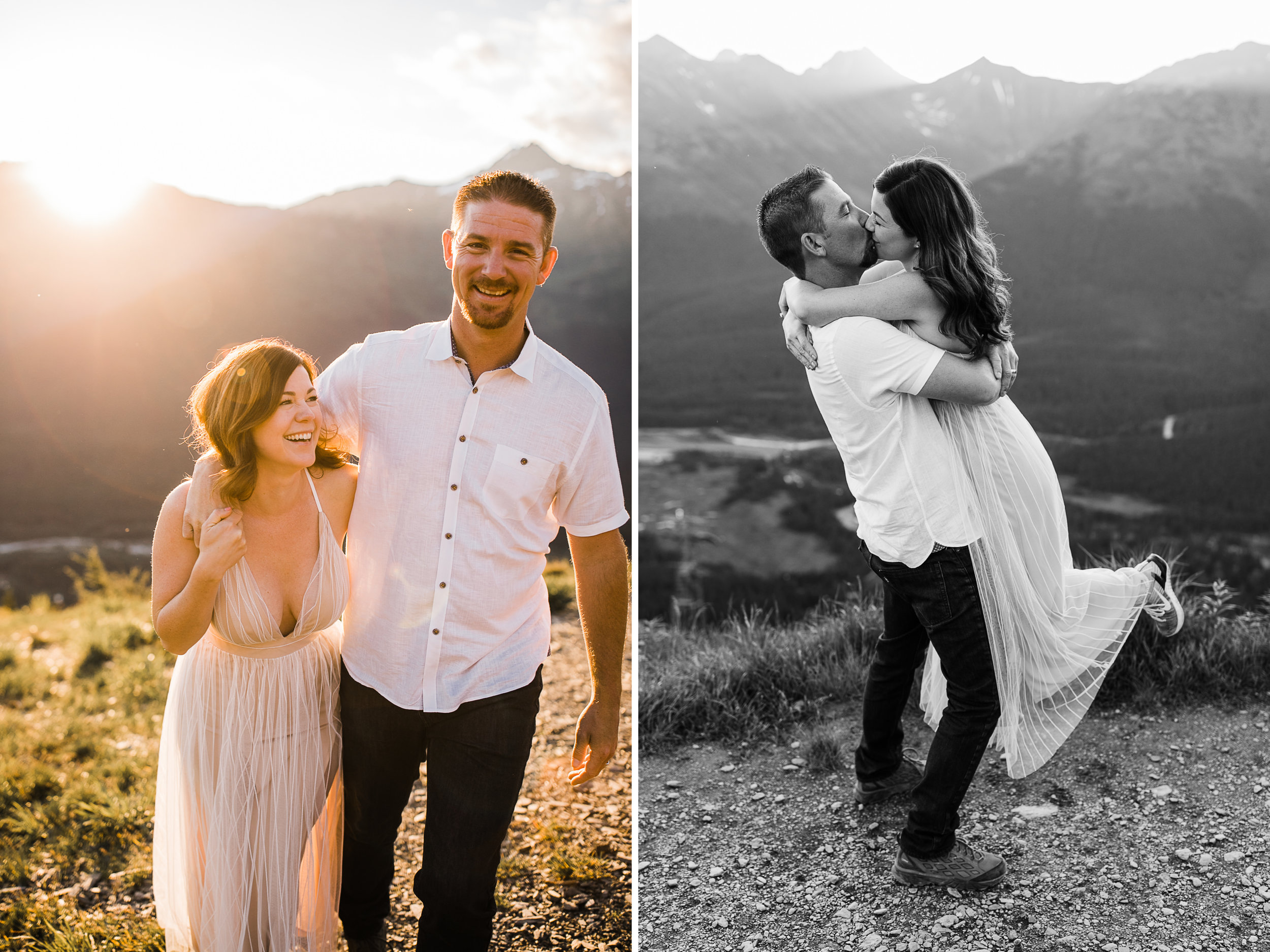 adventurous wedding anniversary session in alyeska, alaska | alaska elopement photographer | mountain resort elopement inspiration | the hearnes adventure photography | www.thehearnes.com