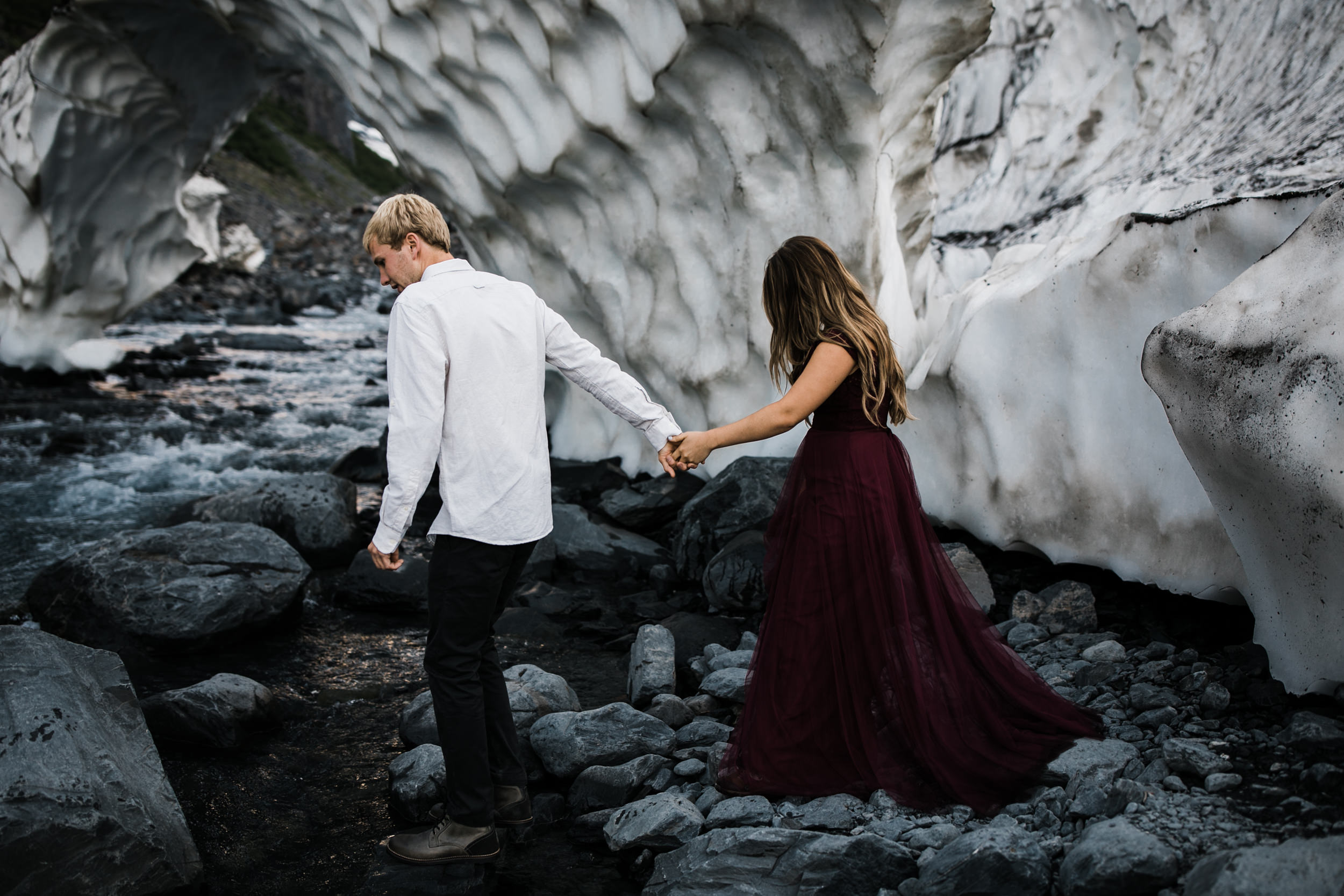 adventurous glacier engagement session near girdwood | alaska elopement photographer | glacier wedding inspiration | the hearnes adventure photography | www.thehearnes.com