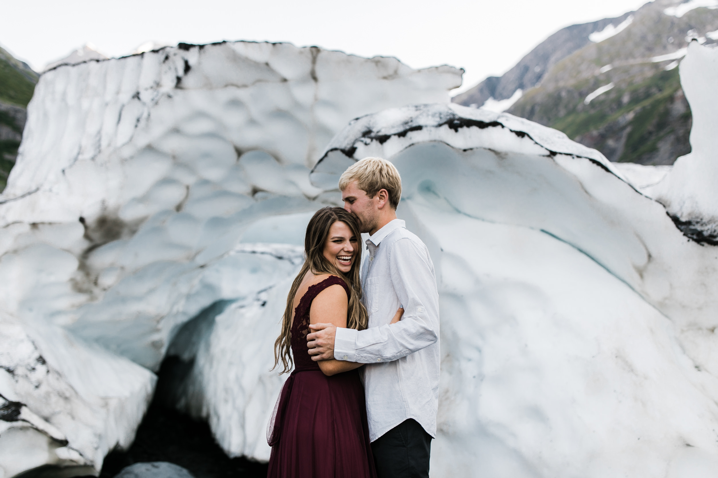 adventurous glacier engagement session near girdwood | alaska elopement photographer | glacier wedding inspiration | the hearnes adventure photography | www.thehearnes.com