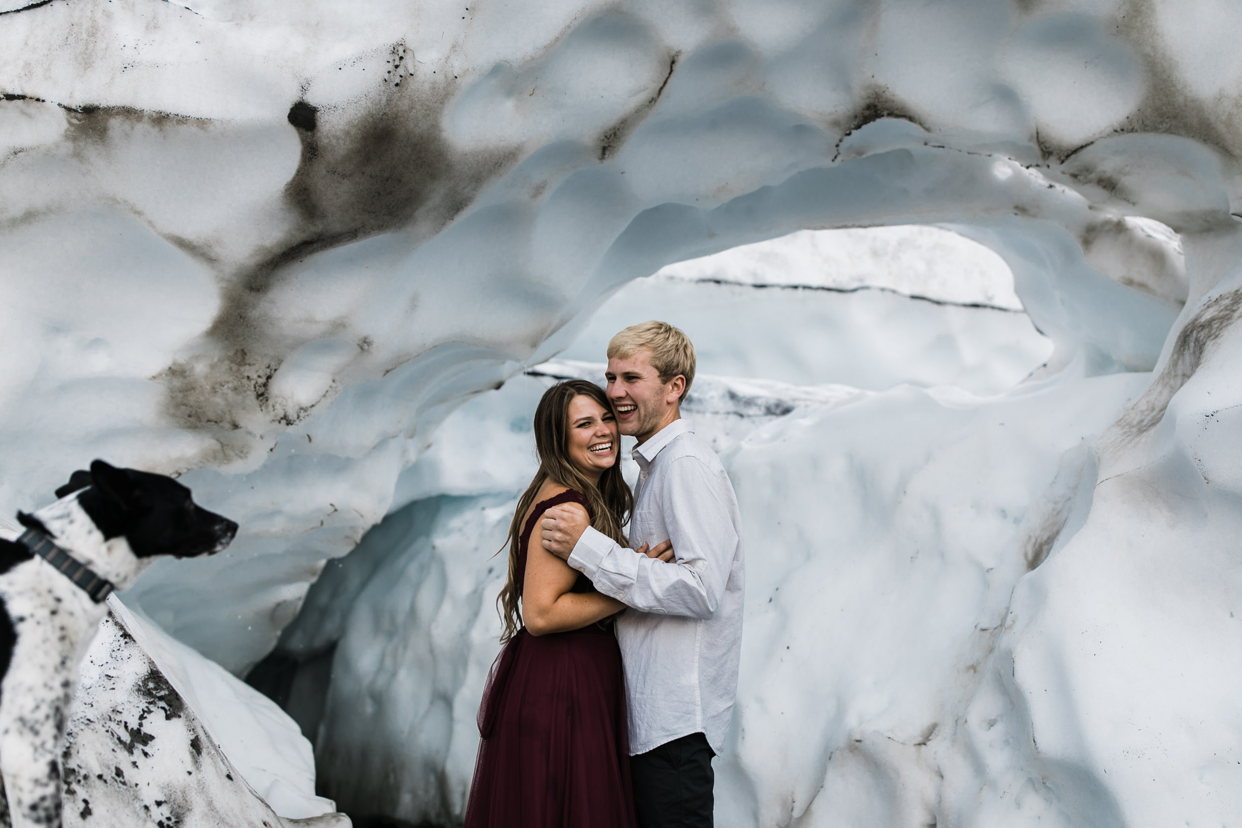 adventurous glacier engagement session near girdwood | alaska elopement photographer | glacier wedding inspiration | the hearnes adventure photography | www.thehearnes.com