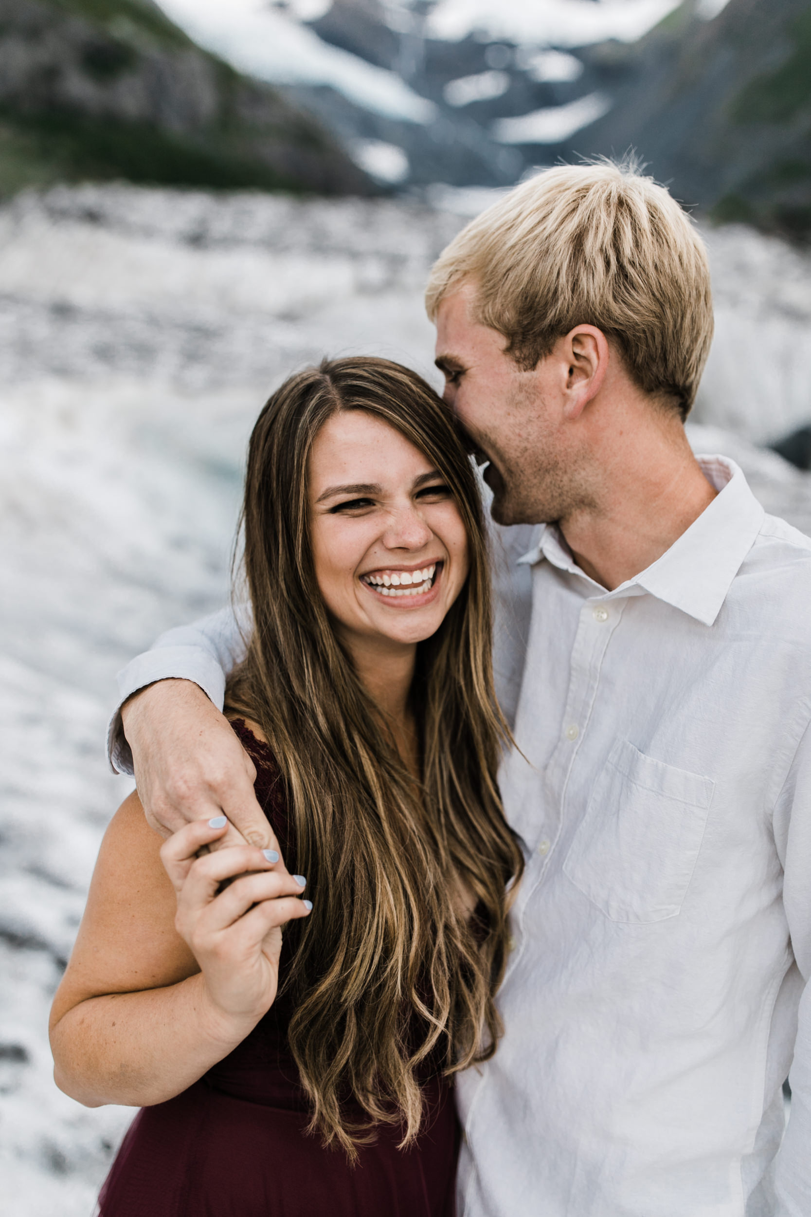 adventurous glacier engagement session near girdwood | alaska elopement photographer | glacier wedding inspiration | the hearnes adventure photography | www.thehearnes.com