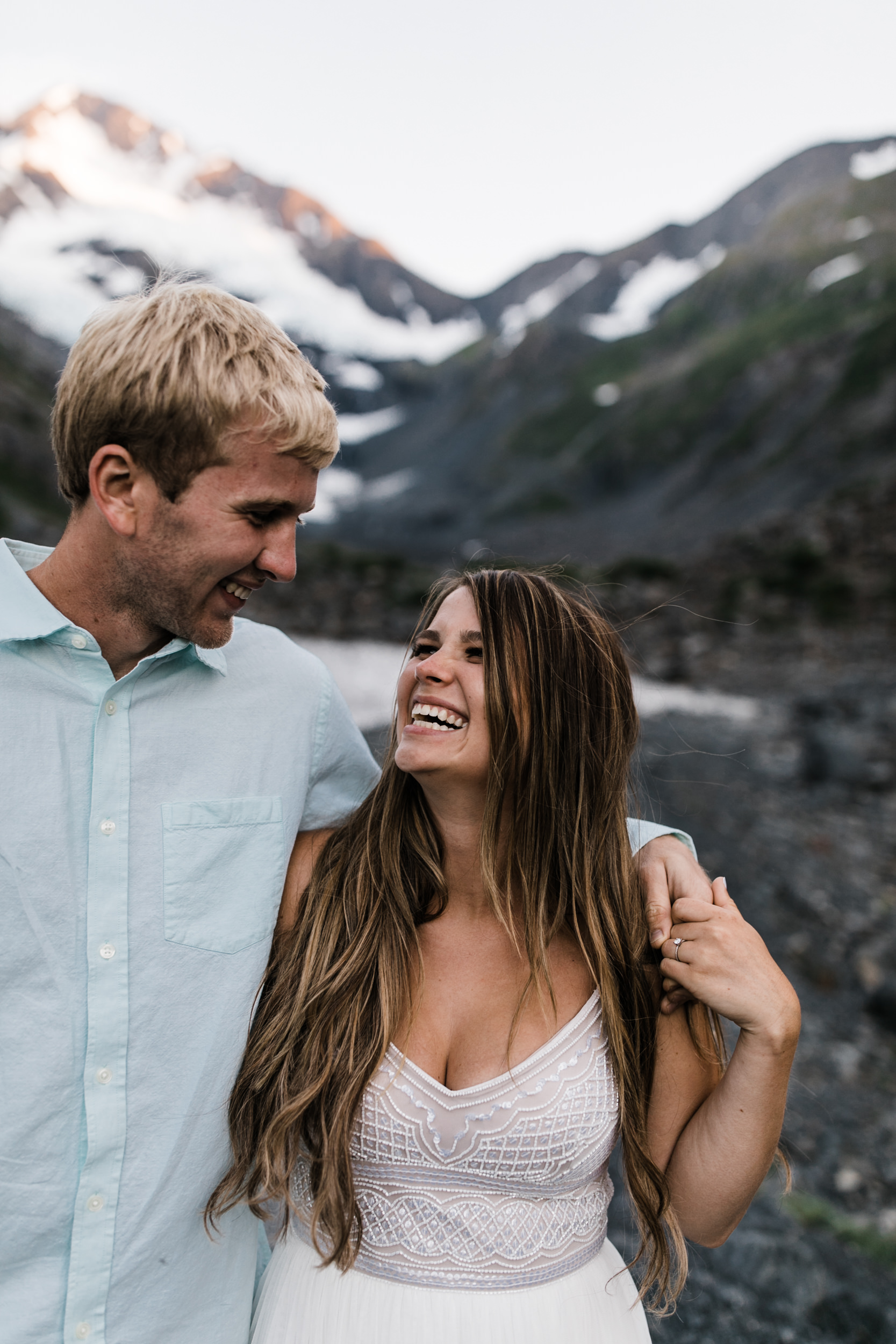 adventurous glacier engagement session near girdwood | alaska elopement photographer | glacier wedding inspiration | the hearnes adventure photography | www.thehearnes.com