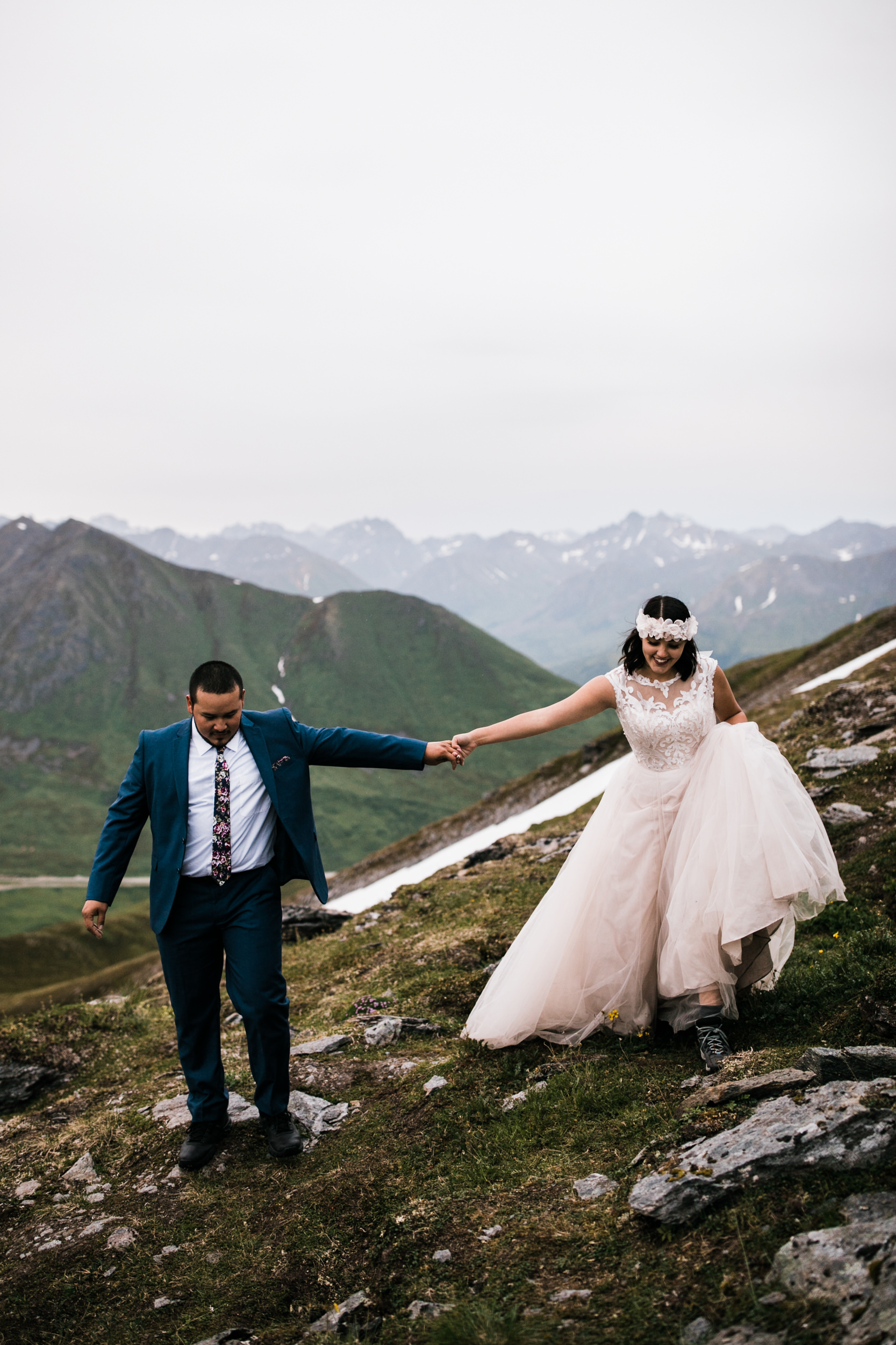 adventurous wedding portrait session at hatcher pass near anchorage | alaska elopement photographer | the hearnes adventure photography | www.thehearnes.com