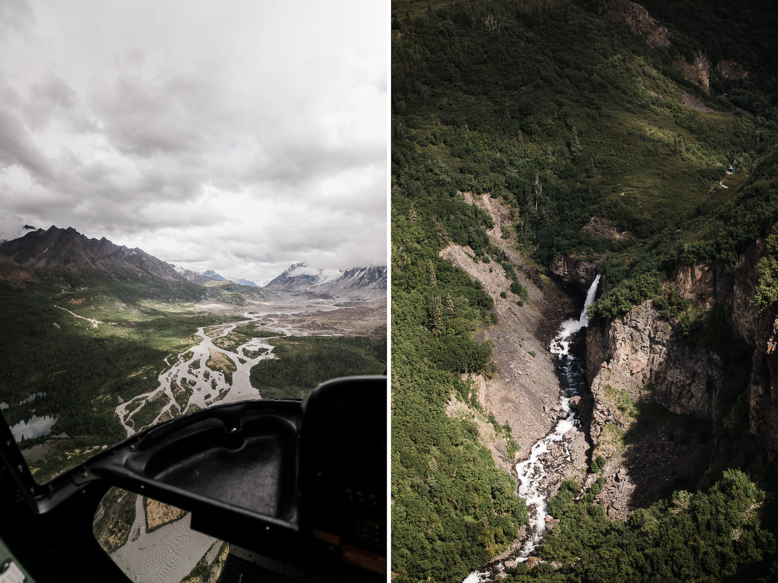 helicopter flightseeing tour in denali national park | alaska destination elopement inspiration | heli wedding in alaska | the hearnes adventure photography | www.thehearnes.com