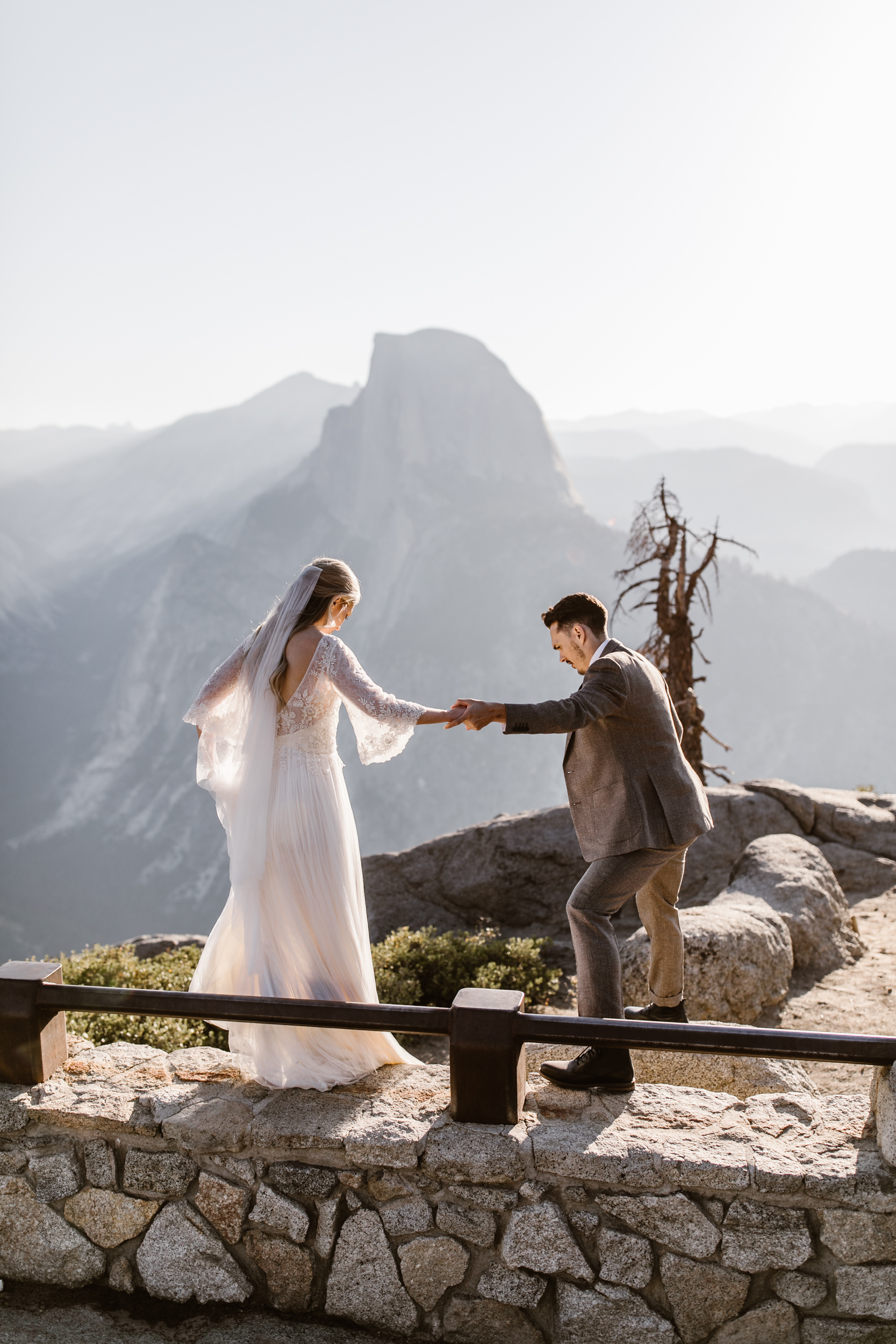 Copy of sunrise elopement in yosemite national park | wedding portraits at glacier point | wedding ceremony at taft point | adventure elopement photographer