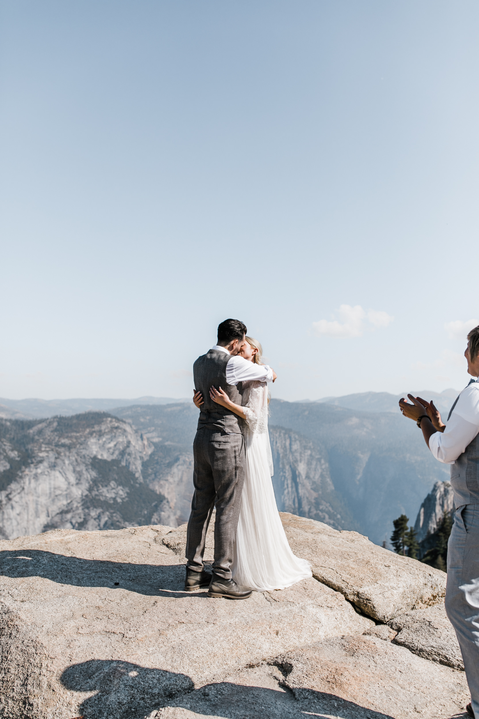 Copy of sunrise elopement in yosemite national park | wedding portraits at glacier point | wedding ceremony at taft point | adventure elopement photographer