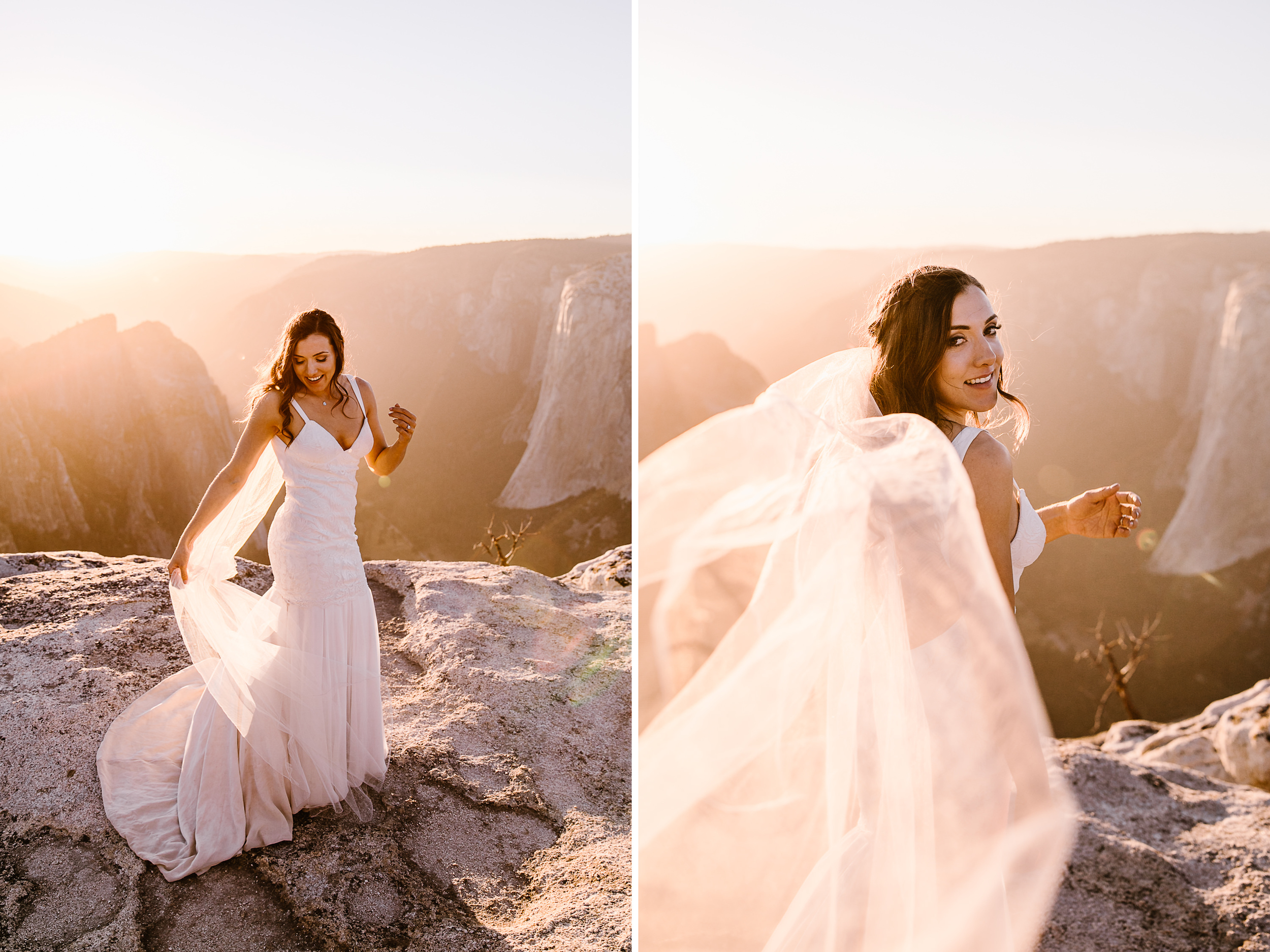 destination elopement in yosemite national park | ceremony + portraits at taft point | groom wearing a kilt + bride wearing boots | the hearnes elopement photography