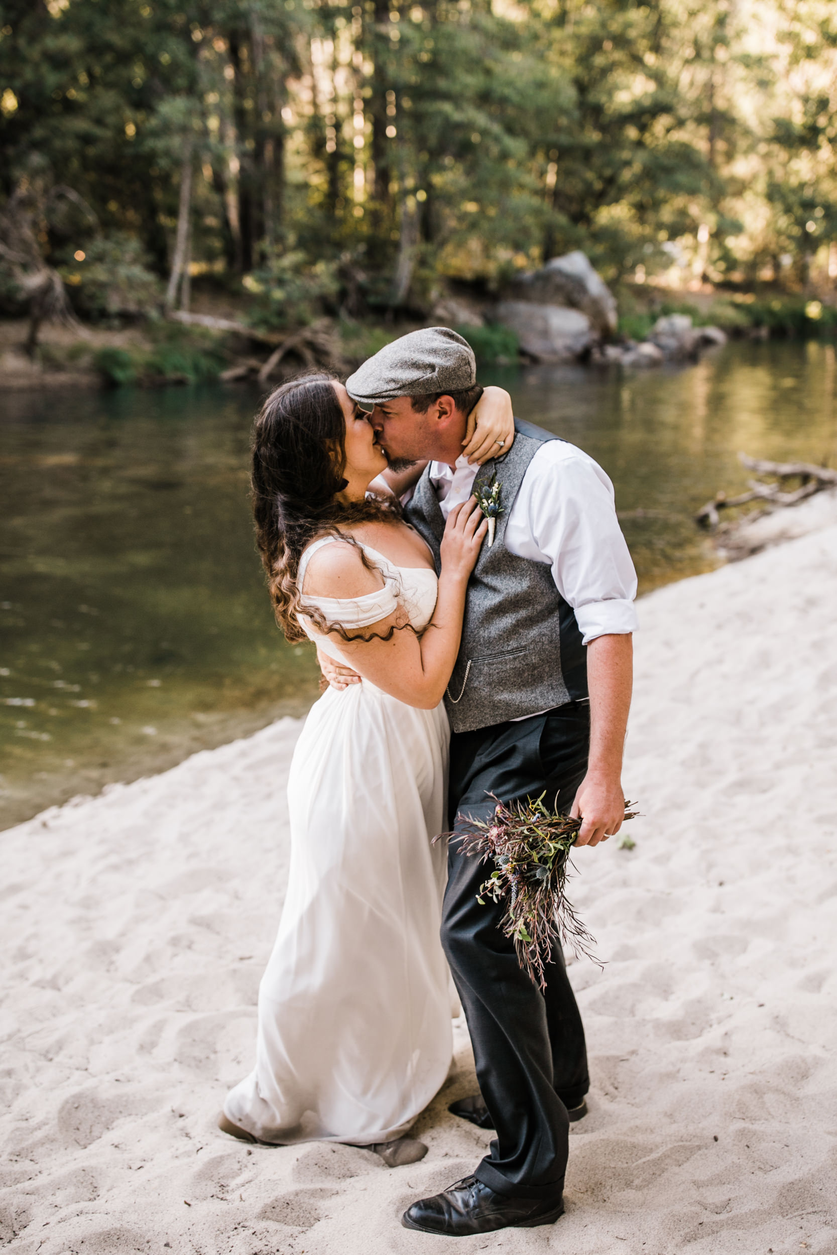 morgan + trevor’s intimate wedding in yosemite national park | private vows at sunrise + wedding ceremony at Glacier Point | groom wearing a kilt | adventure elopement photographer