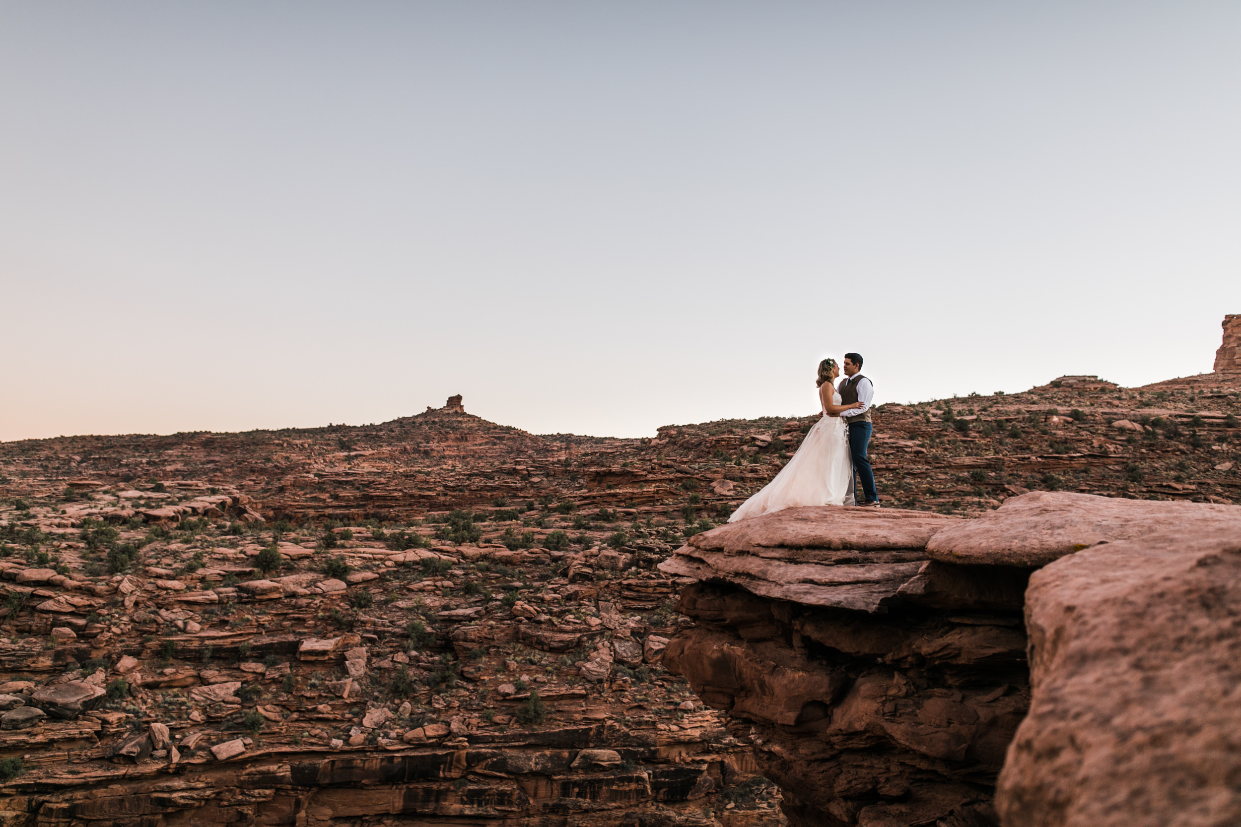 intimate elopement in a secret canyon near moab, utah | moab elopement photographer | the hearnes adventure photography