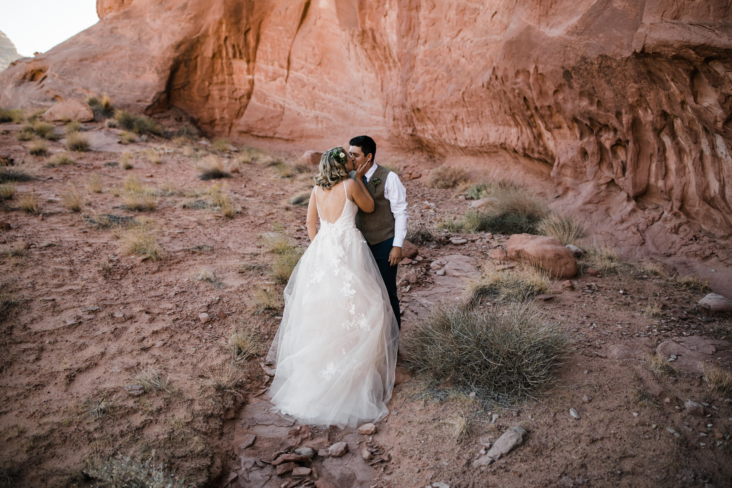 intimate elopement in a secret canyon near moab, utah | moab elopement photographer | the hearnes adventure photography