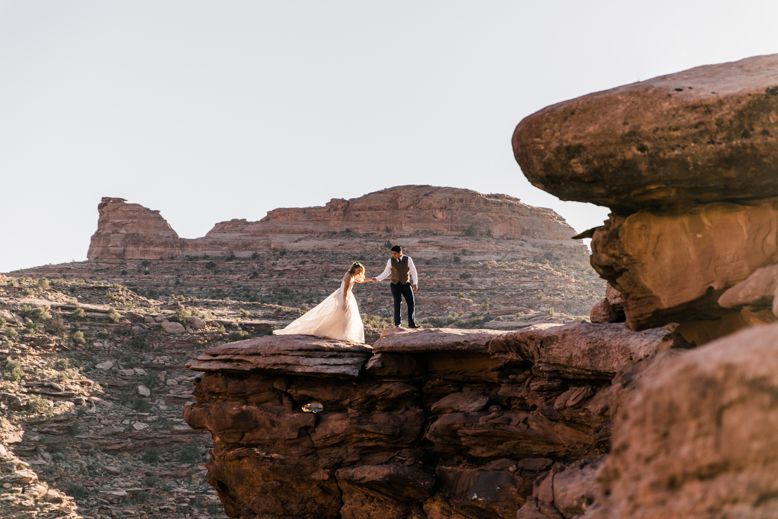 intimate elopement in a secret canyon near moab, utah | moab elopement photographer | the hearnes adventure photography