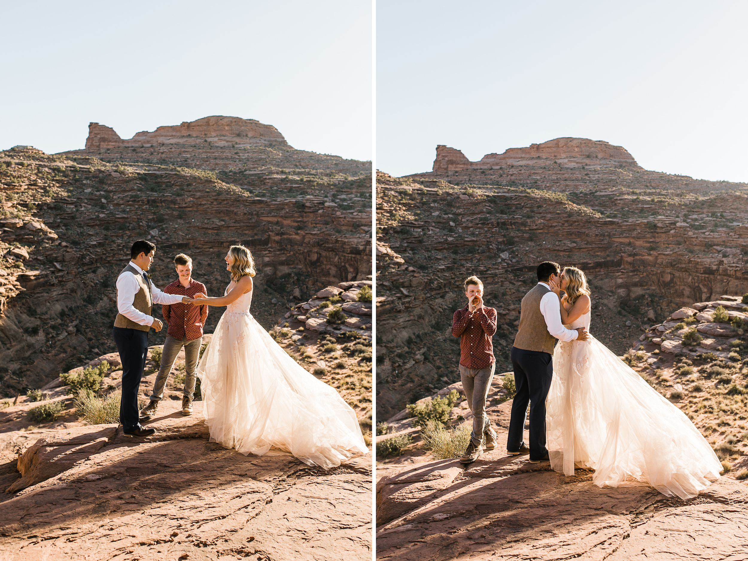 intimate elopement in a secret canyon near moab, utah | moab elopement photographer | the hearnes adventure photography