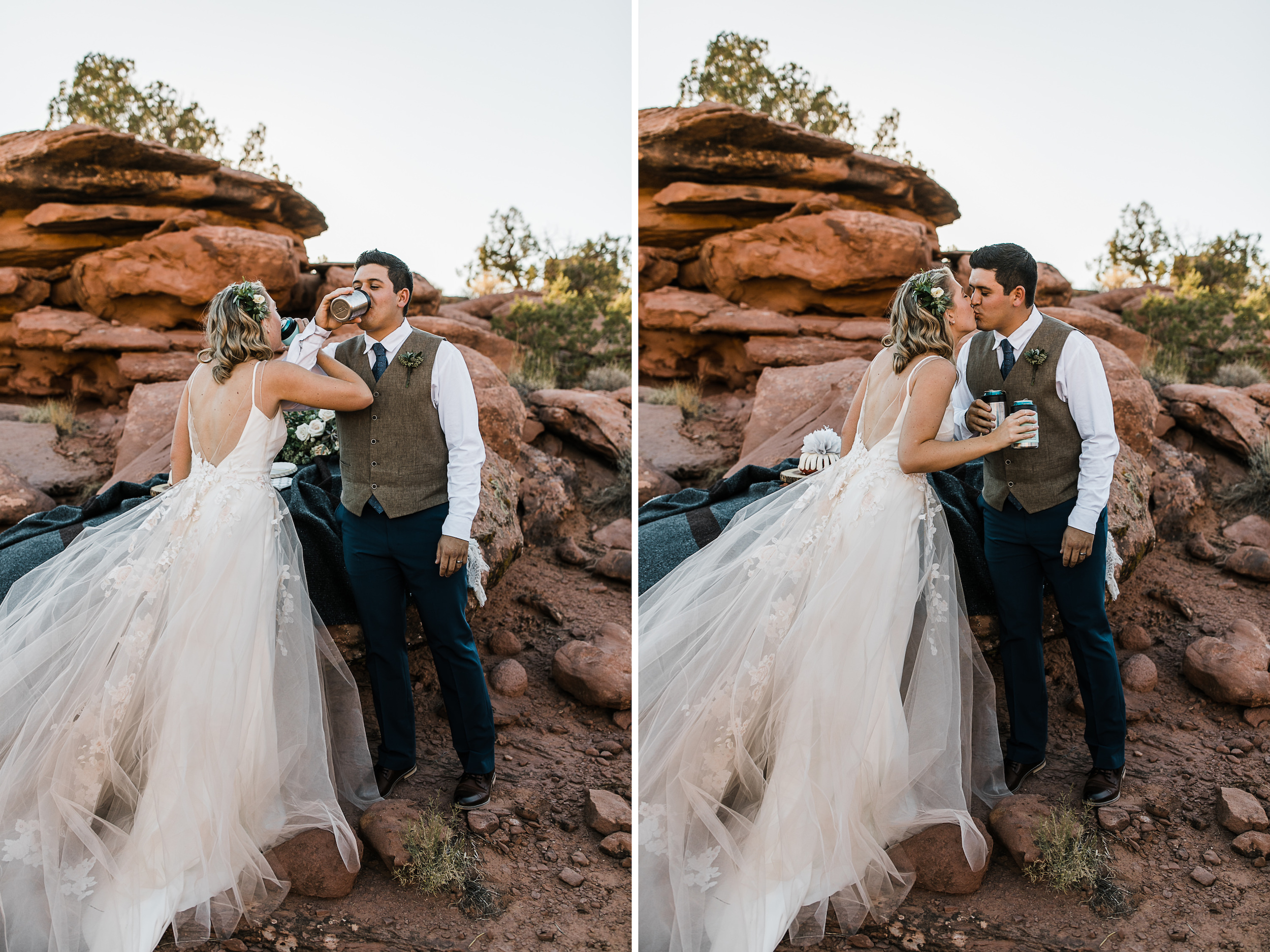 intimate elopement in a secret canyon near moab, utah | moab elopement photographer | the hearnes adventure photography