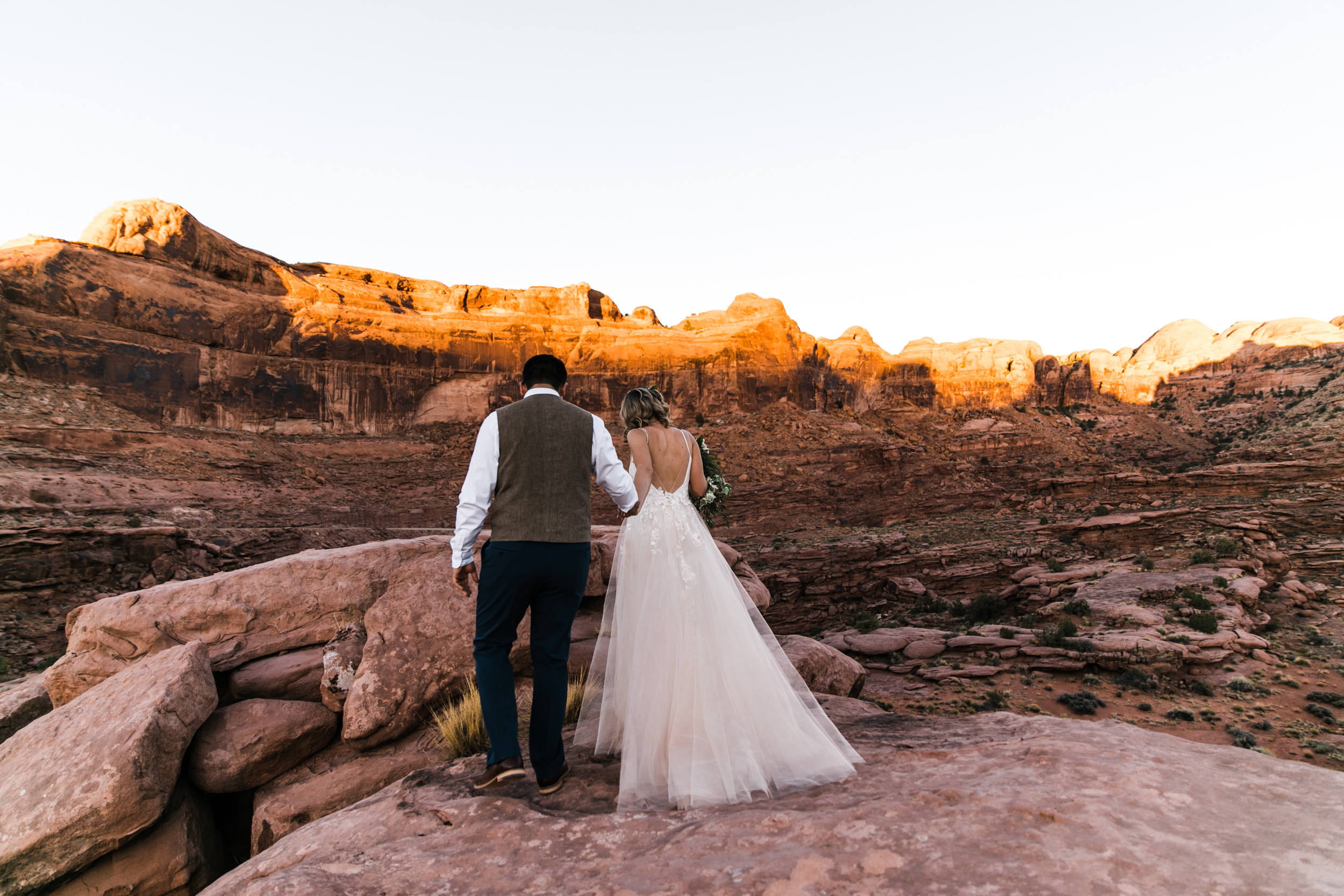 intimate elopement in a secret canyon near moab, utah | moab elopement photographer | the hearnes adventure photography