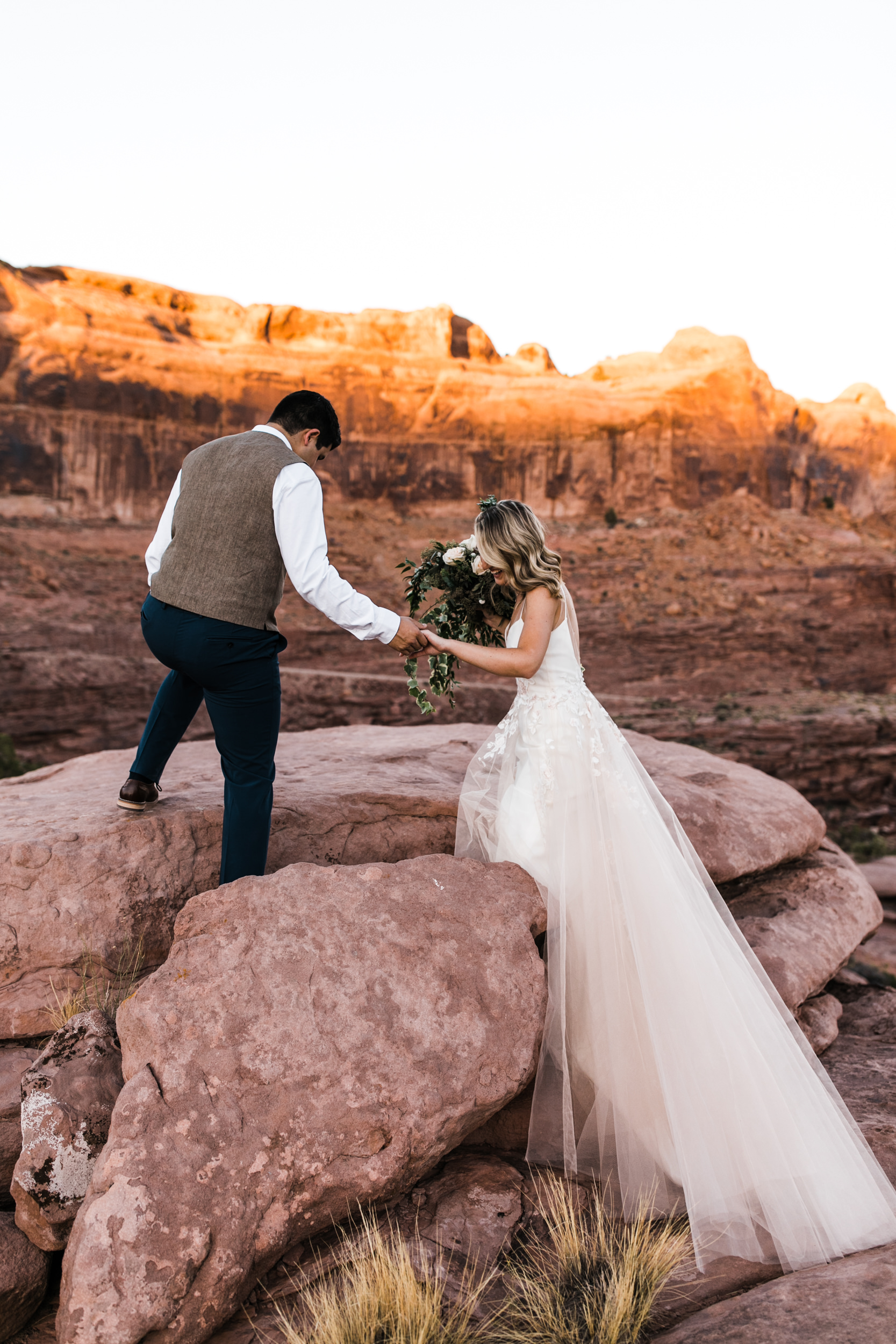 intimate elopement in a secret canyon near moab, utah | moab elopement photographer | the hearnes adventure photography