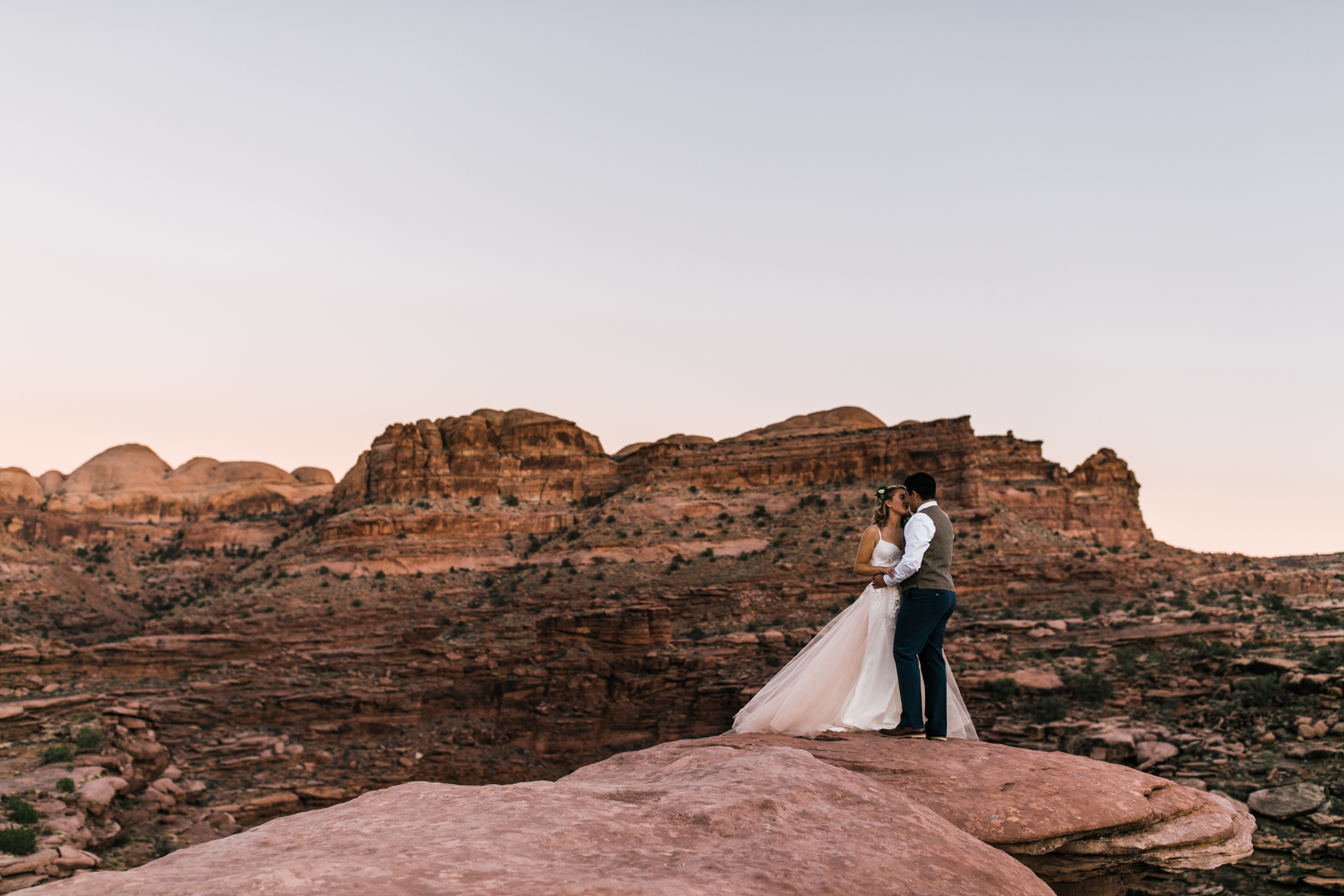 intimate elopement in a secret canyon near moab, utah | moab elopement photographer | the hearnes adventure photography