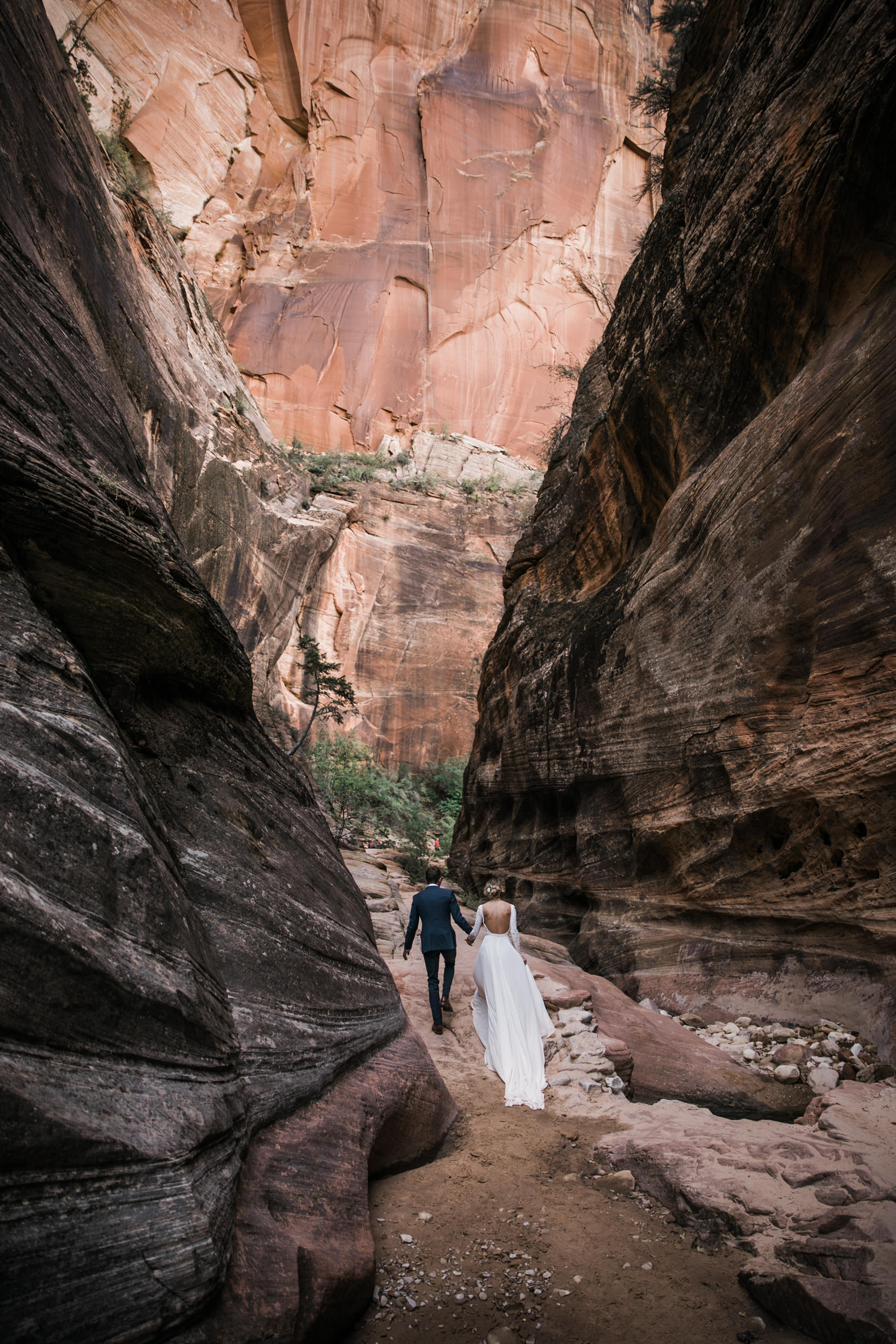 erin + marshall’s sunrise elopement ceremony overlooking zion national park | hiking wedding | utah elopement photographer | the hearnes adventure photography