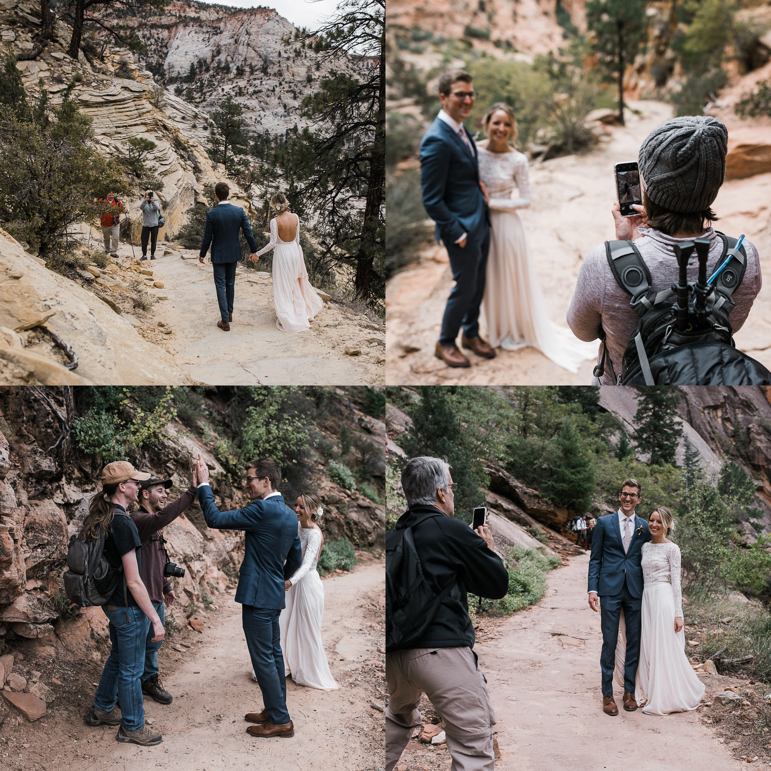 erin + marshall’s sunrise elopement ceremony overlooking zion national park | hiking wedding | utah elopement photographer | the hearnes adventure photography