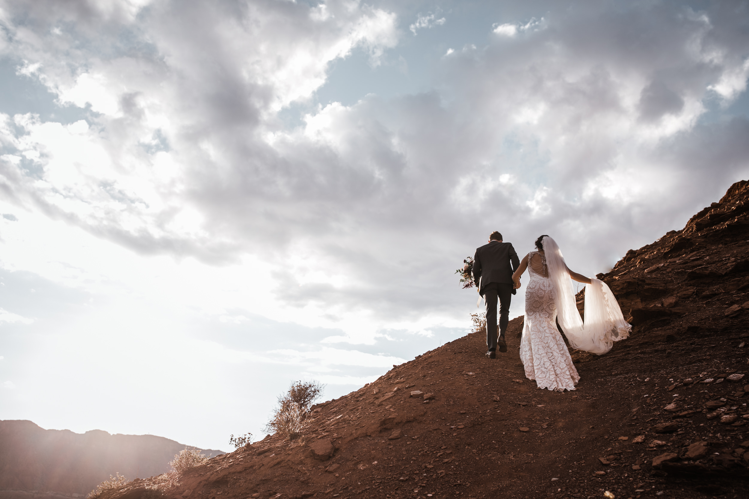 moab, utah wedding first look session | galia lahav bride | bridals in the desert | the hearnes adventure photography