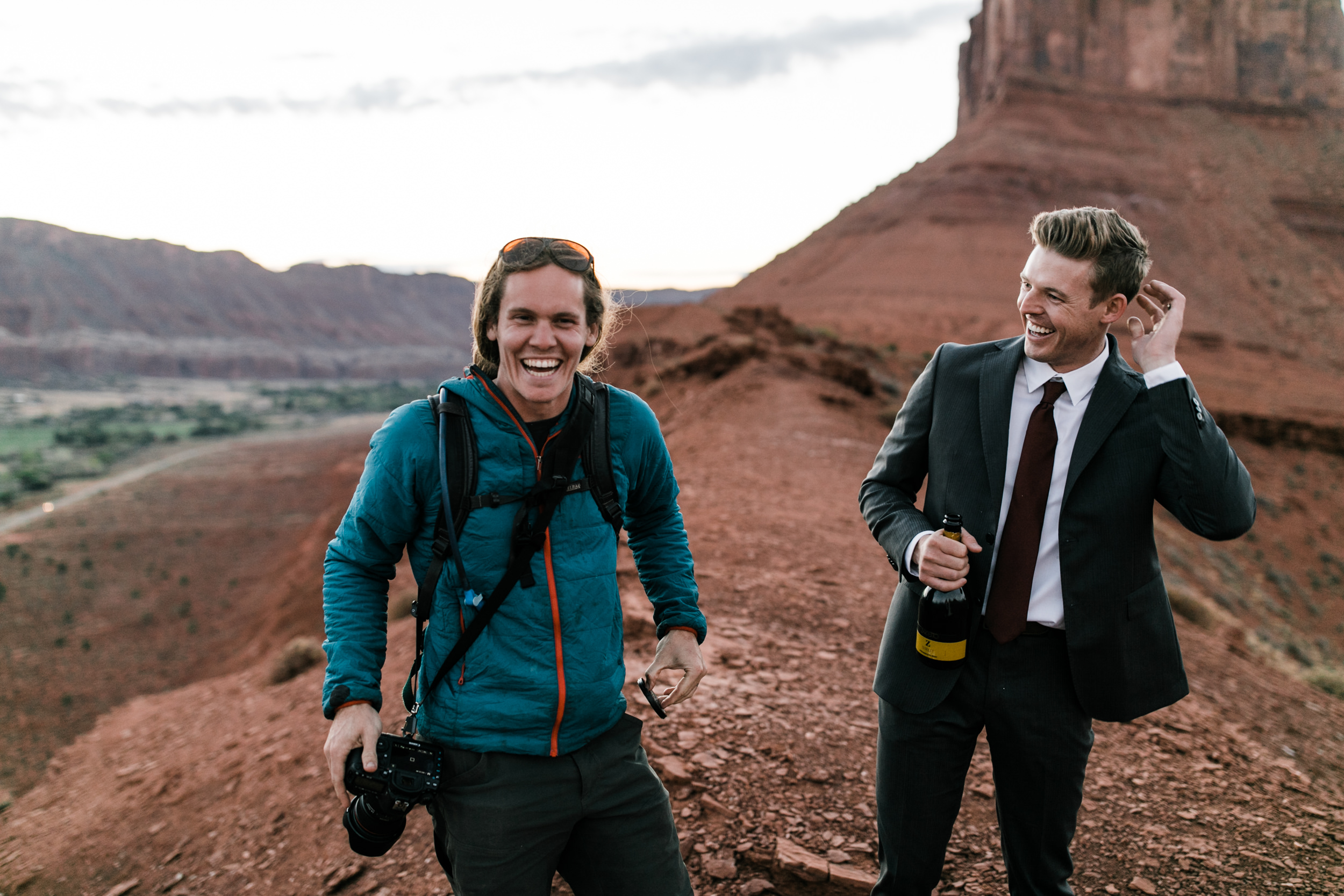 moab, utah wedding first look session | galia lahav bride | bridals in the desert | the hearnes adventure photography