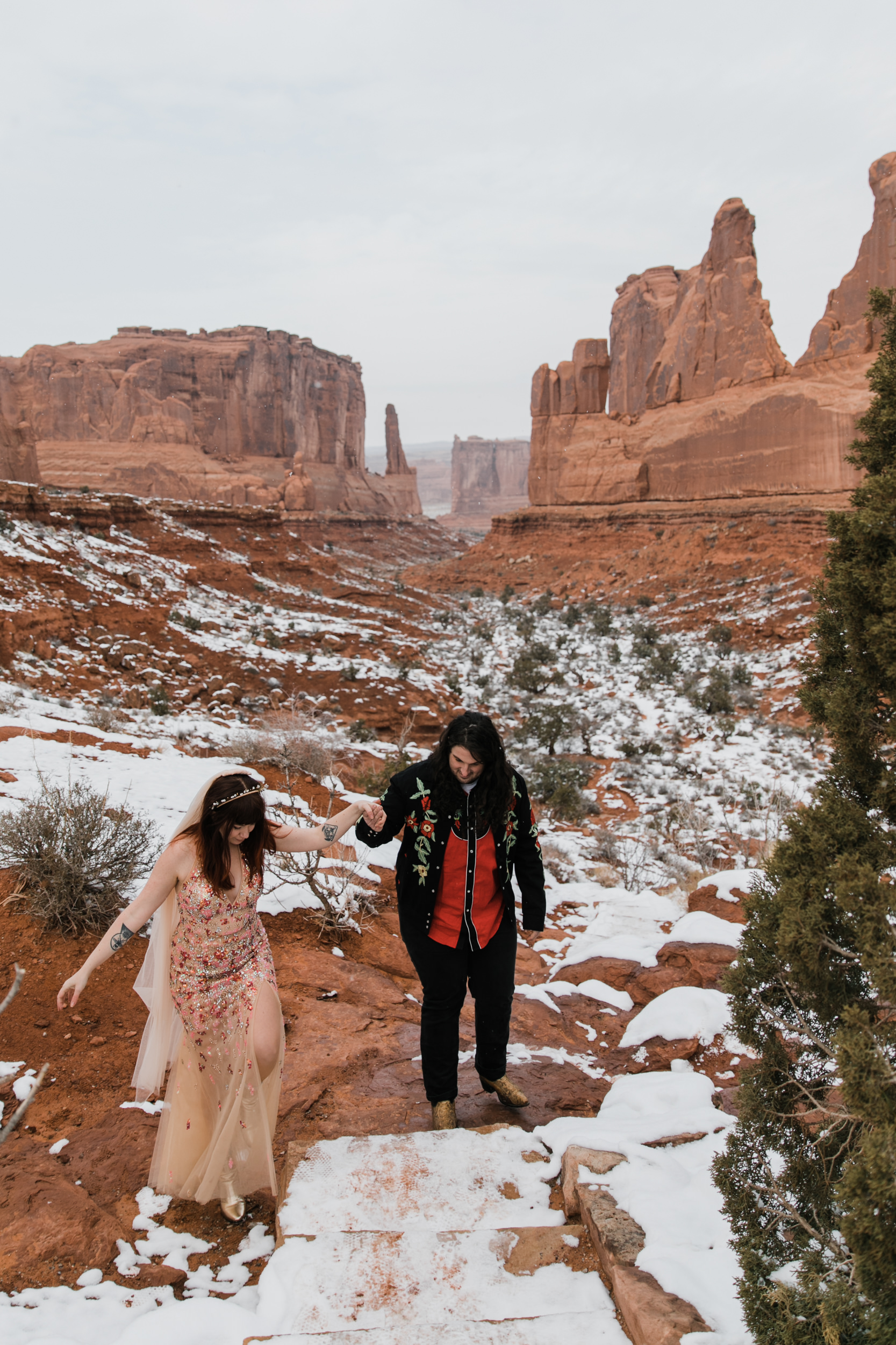 adventure wedding session in arches national park | moab elopement photographer | the hearnes adventure photography