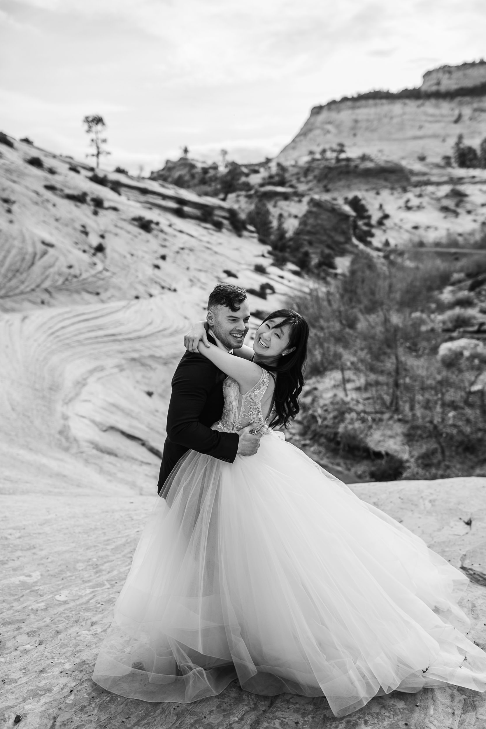 Black and White National Parks Wedding Photography