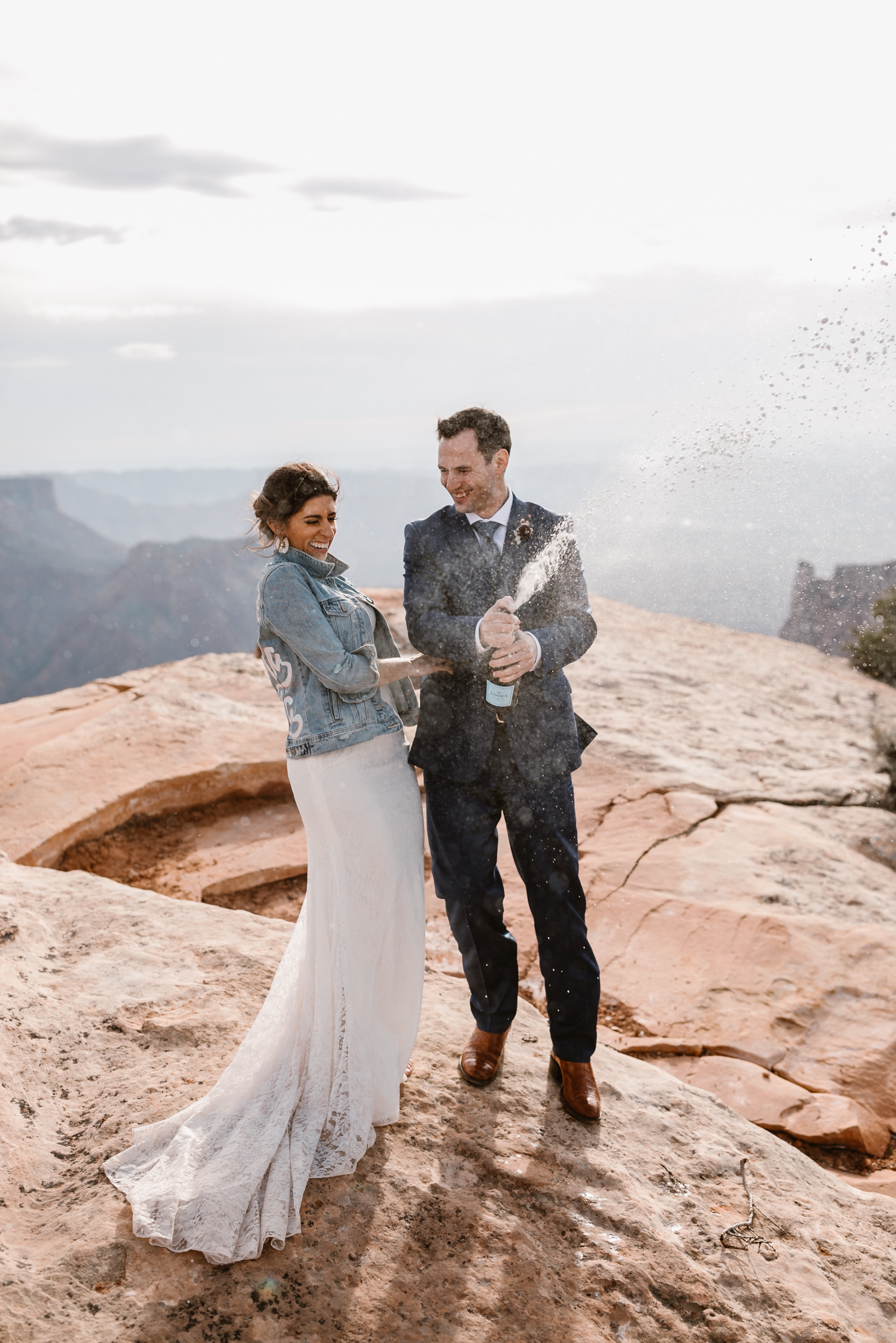 The Hearnes Adventure Wedding in Moab Utah Wedding picture champagne