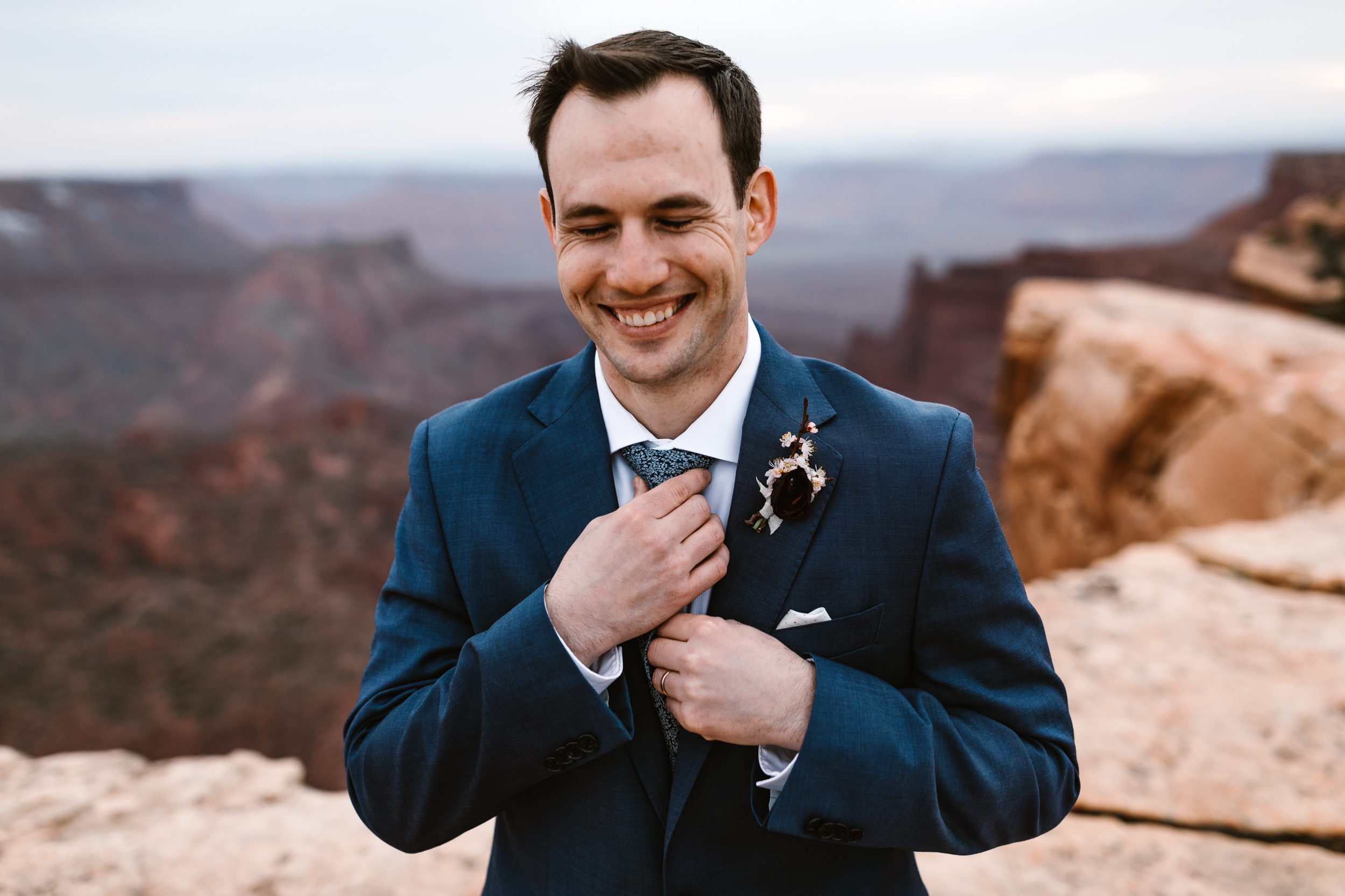 The Hearnes Adventure Wedding in Moab Utah Groom