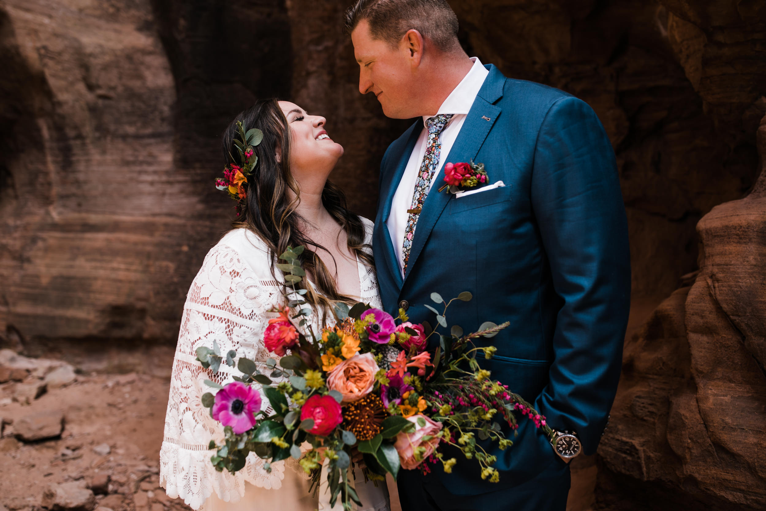 Zion national park elopement photographer | intimate wedding in the desert | alternate wedding ideas | the hearnes adventure photography