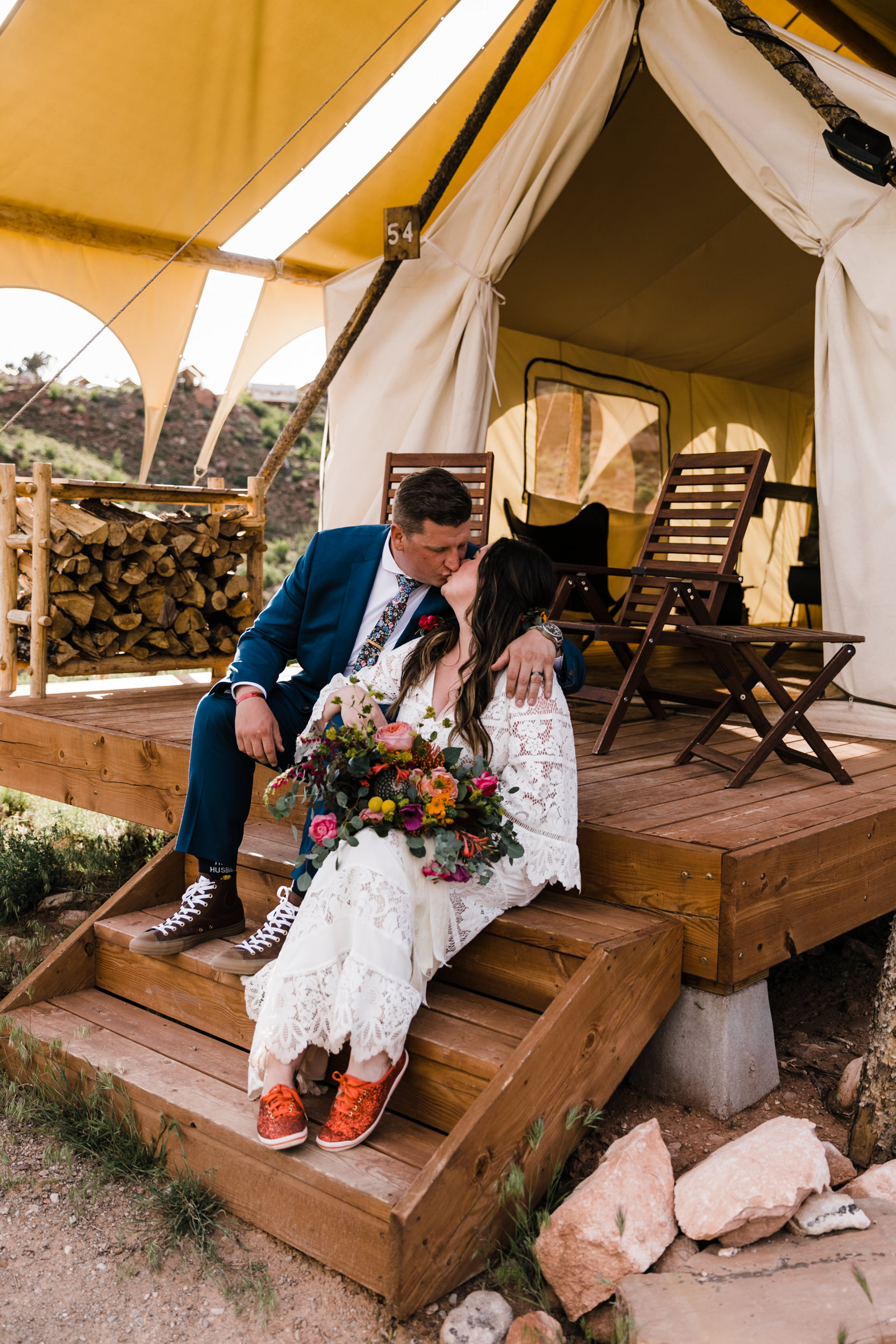 Zion national park elopement photographer | under canvas wedding | the hearnes adventure photography