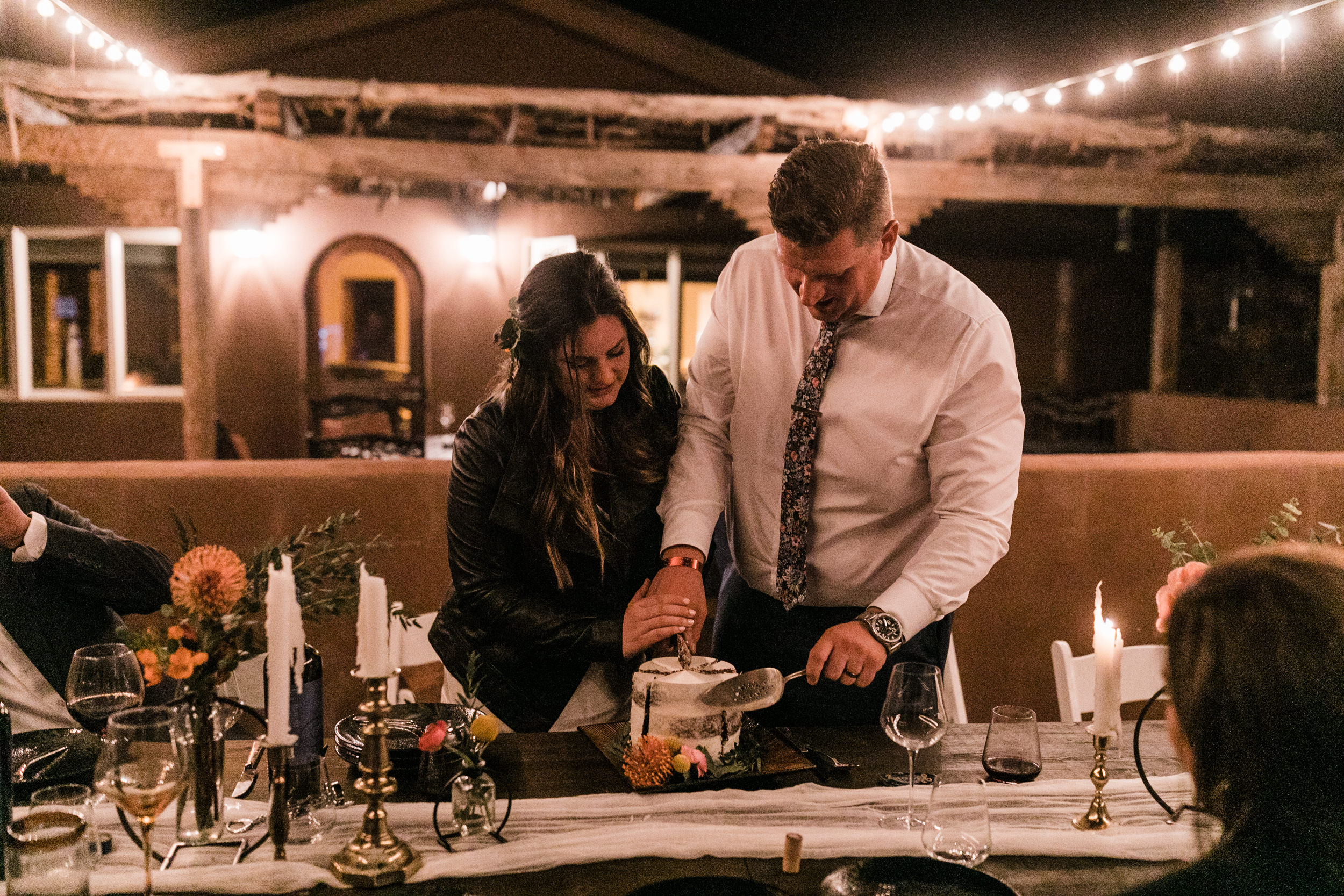 Zion national park elopement photographer | styled small wedding dinner reception in the desert | the hearnes adventure photography