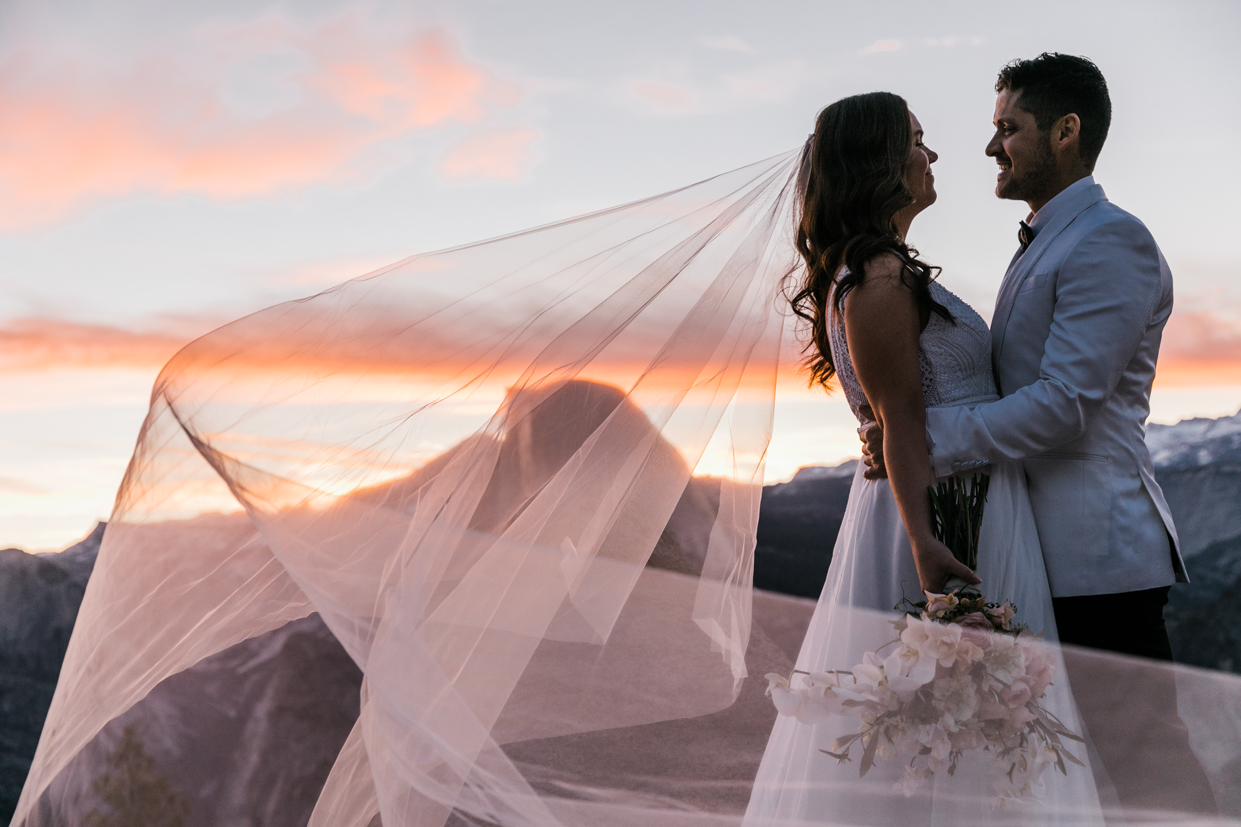 Adventurous Destination Elopement in Yosemite National Park | Glacier Point Sunrise First Look + Taft Point Ceremony | The Hearnes Adventure Photography