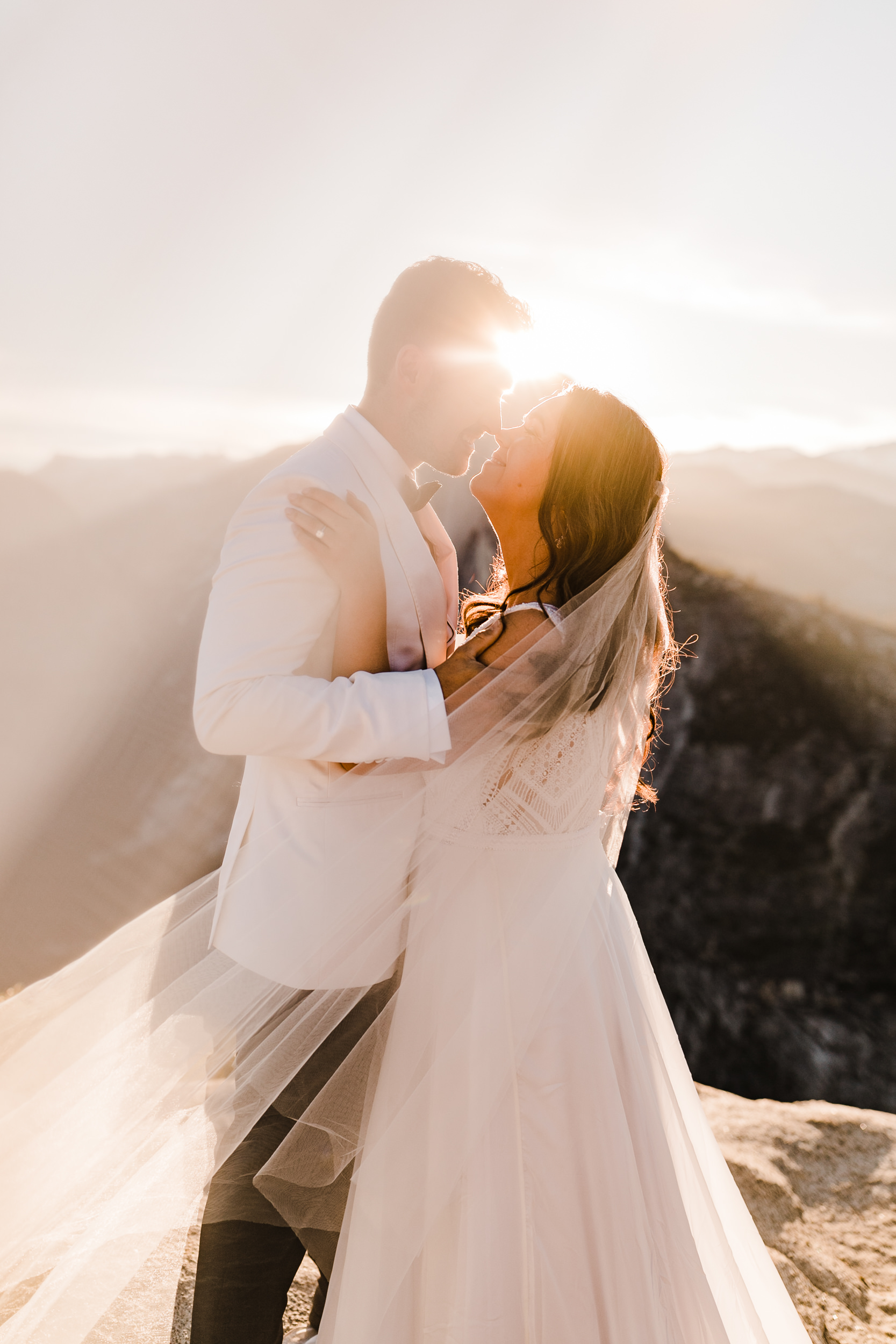 Adventurous Destination Elopement in Yosemite National Park | Glacier Point Sunrise First Look + Taft Point Ceremony | The Hearnes Adventure Photography