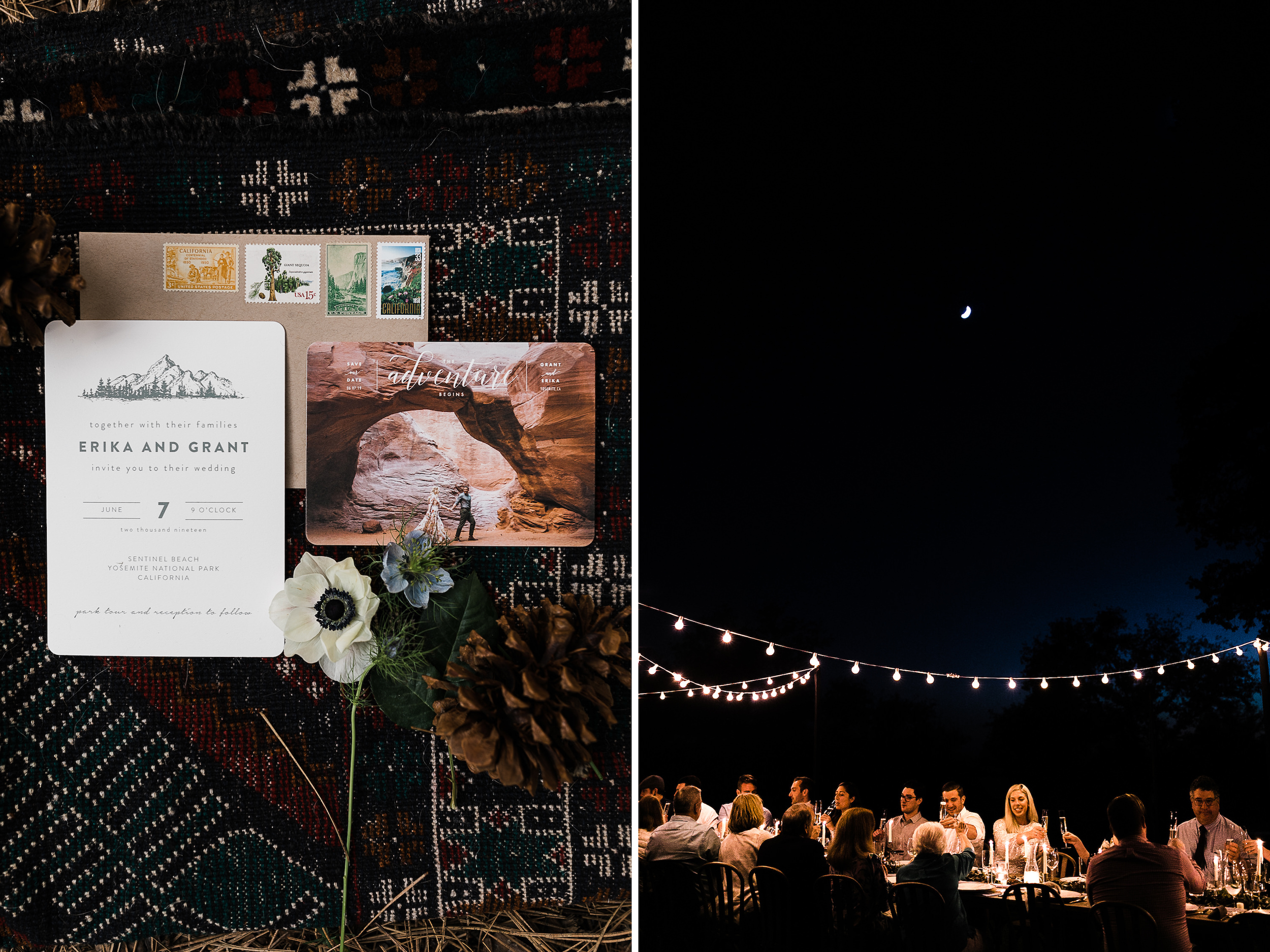 Erika + Grant’s intimate Yosemite National Park destination wedding + romantic backyard reception under twinkle lights | glacier point sunrise first look | the hearnes adventure photography