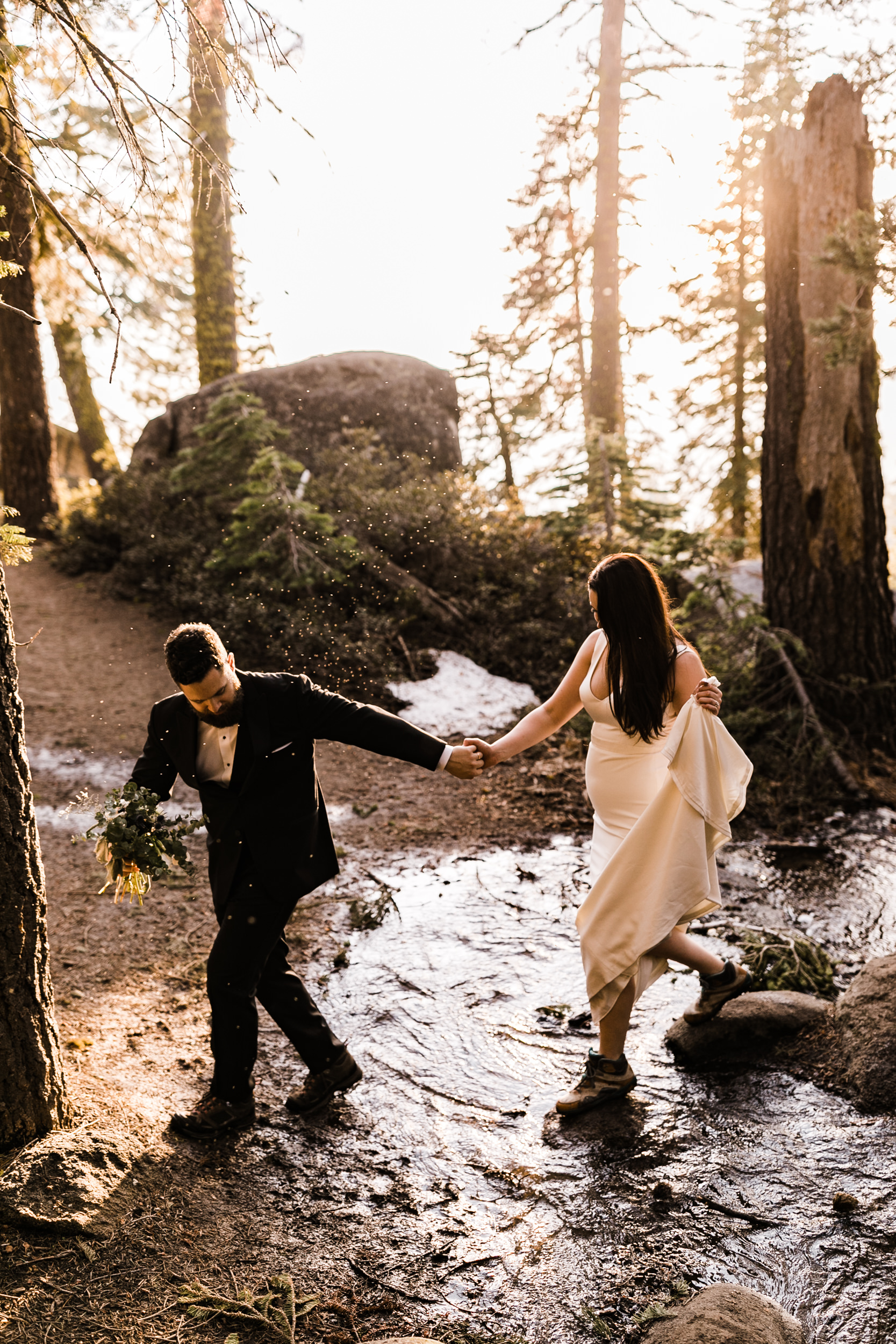 April + Kyle’s Adventurous Wedding Portraits in Yosemite National Park | the hearnes adventure wedding photography | taft point elopement