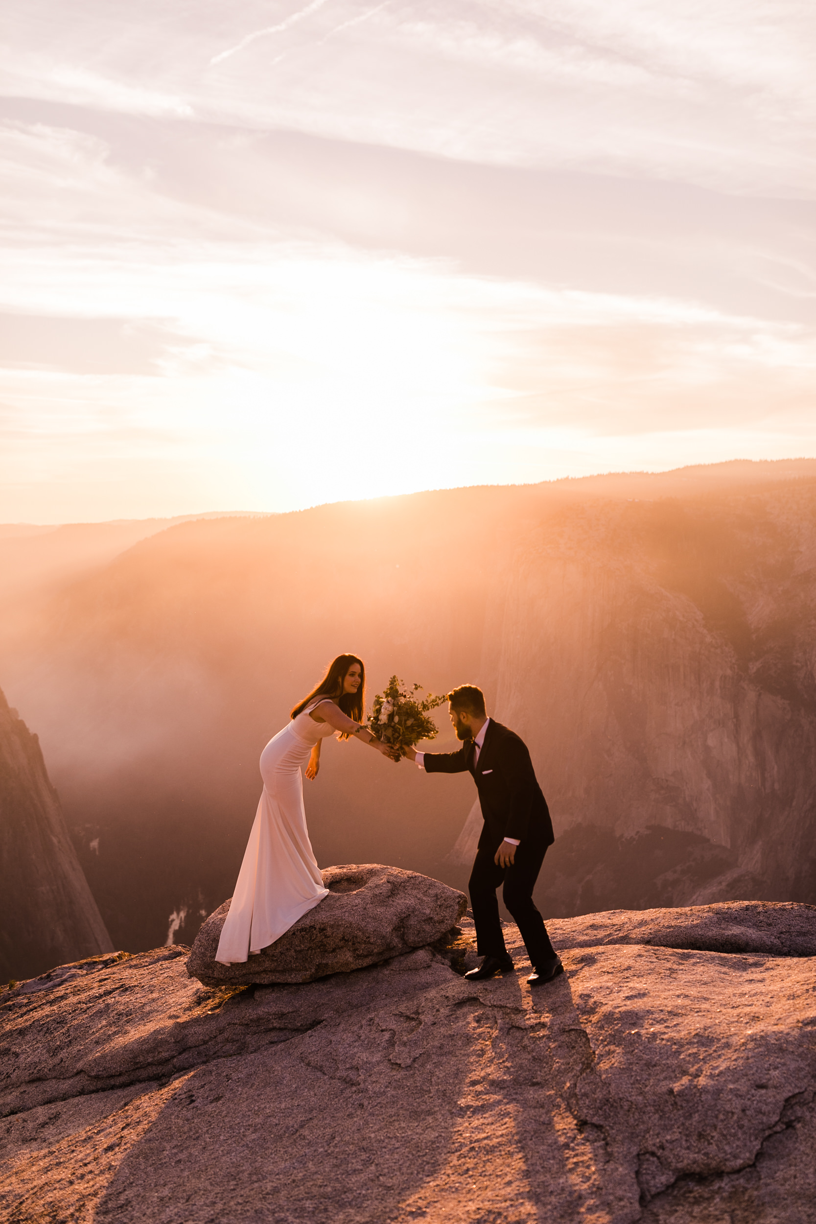 April + Kyle’s Adventurous Wedding Portraits in Yosemite National Park | the hearnes adventure wedding photography | taft point elopement