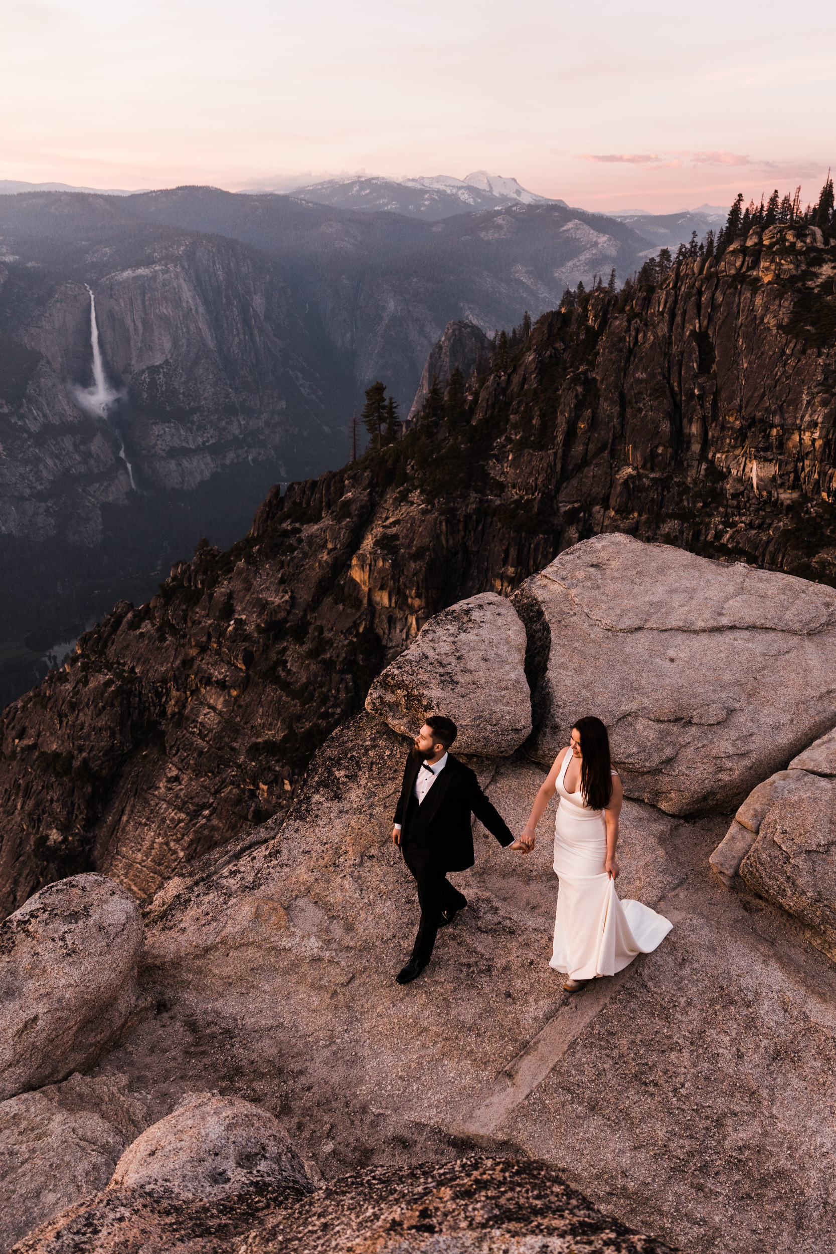 April + Kyle’s Adventurous Wedding Portraits in Yosemite National Park | the hearnes adventure wedding photography | taft point elopement