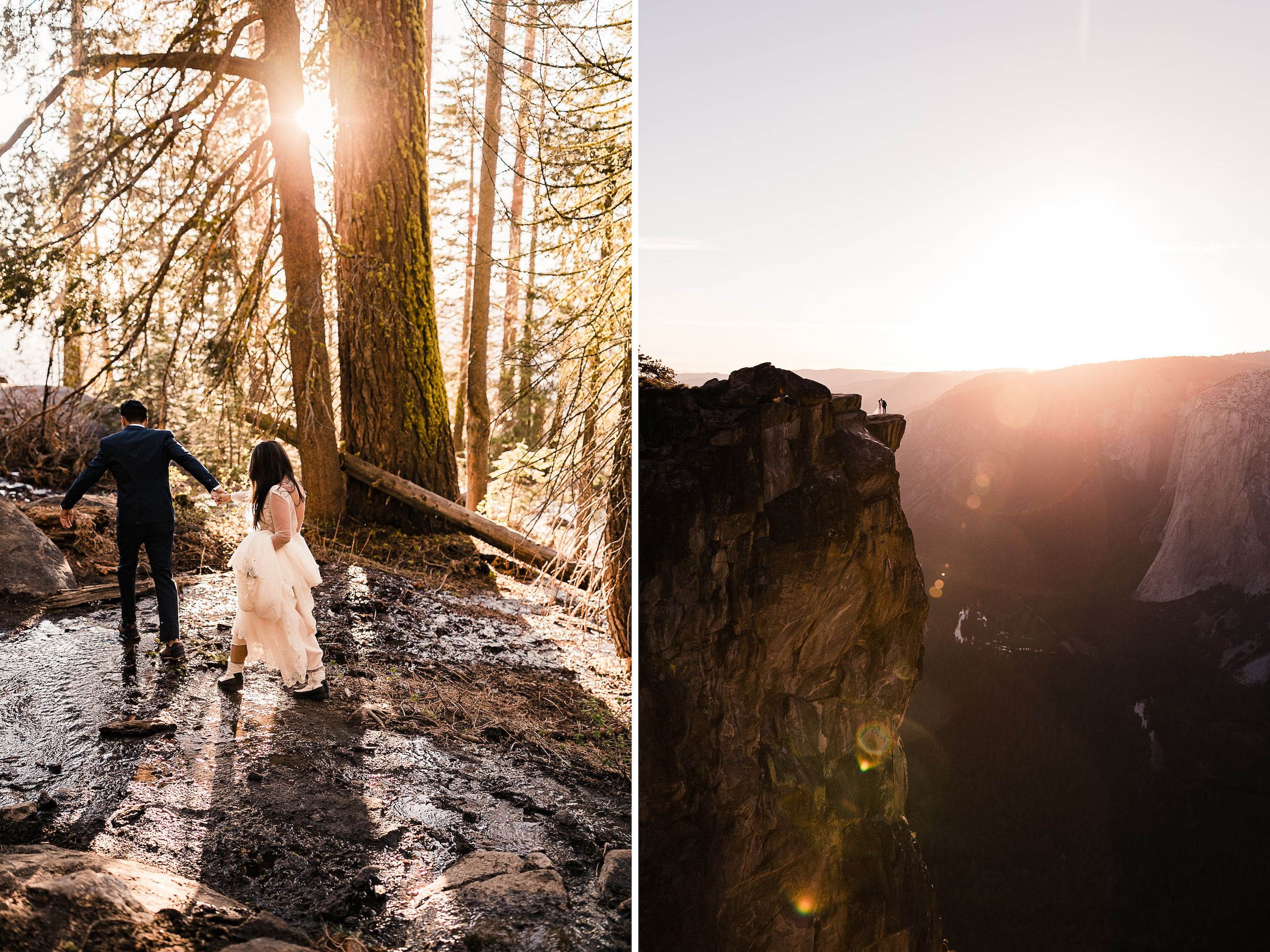 adventurous elopement portrait session in yosemite national park | taft point hiking wedding photography | the hearnes