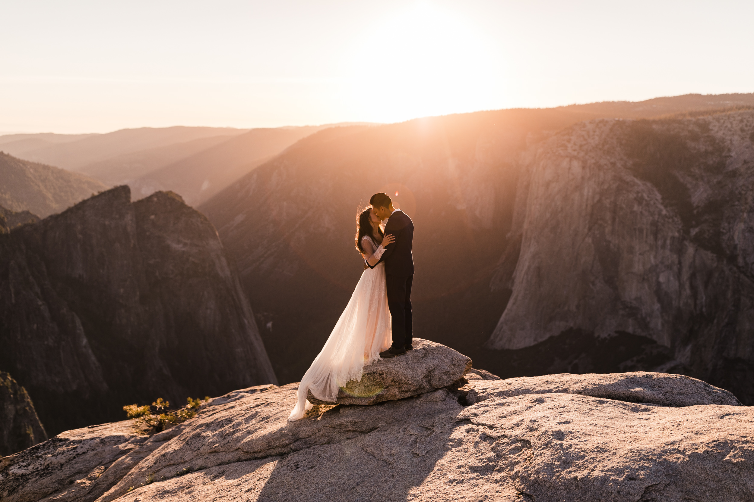 adventurous elopement portrait session in yosemite national park | taft point hiking wedding photography | the hearnes