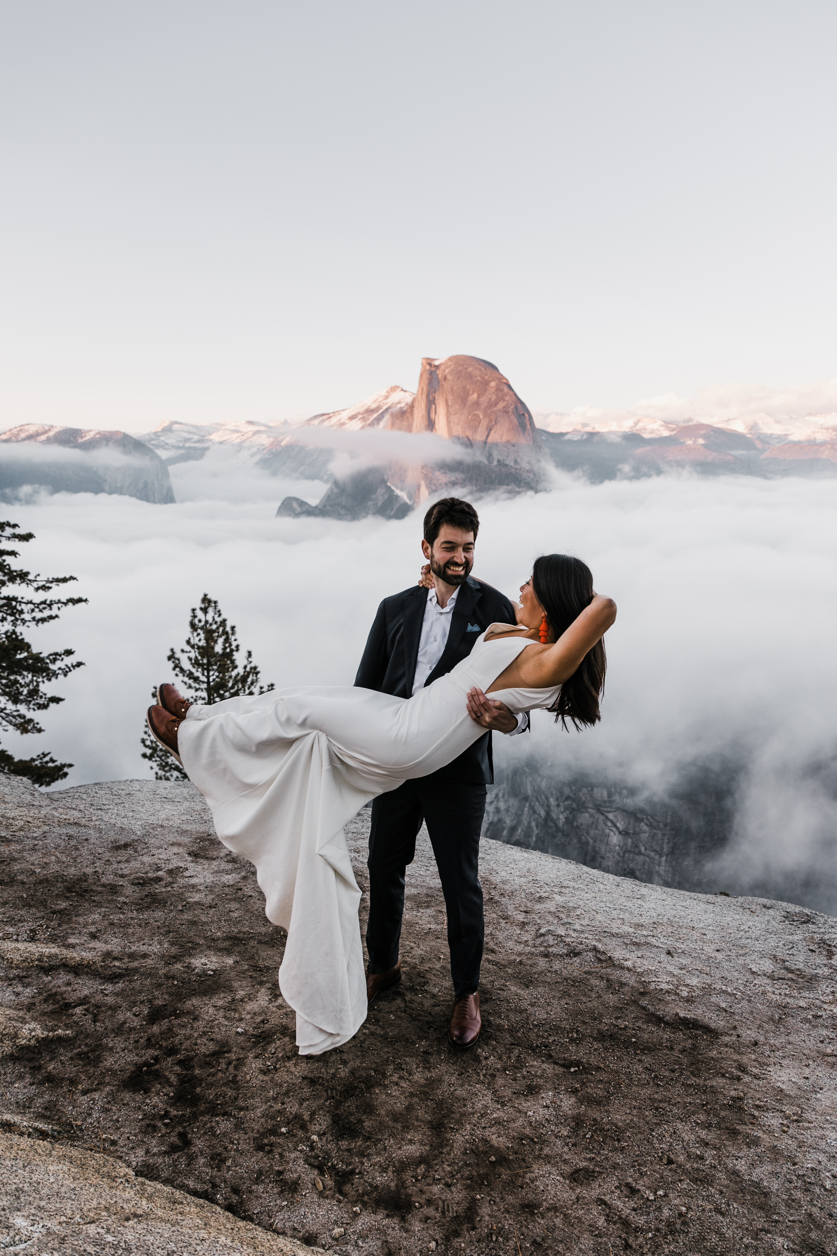 adventurous elopement wedding session in yosemite national park | glacier point wedding photography | the hearnes