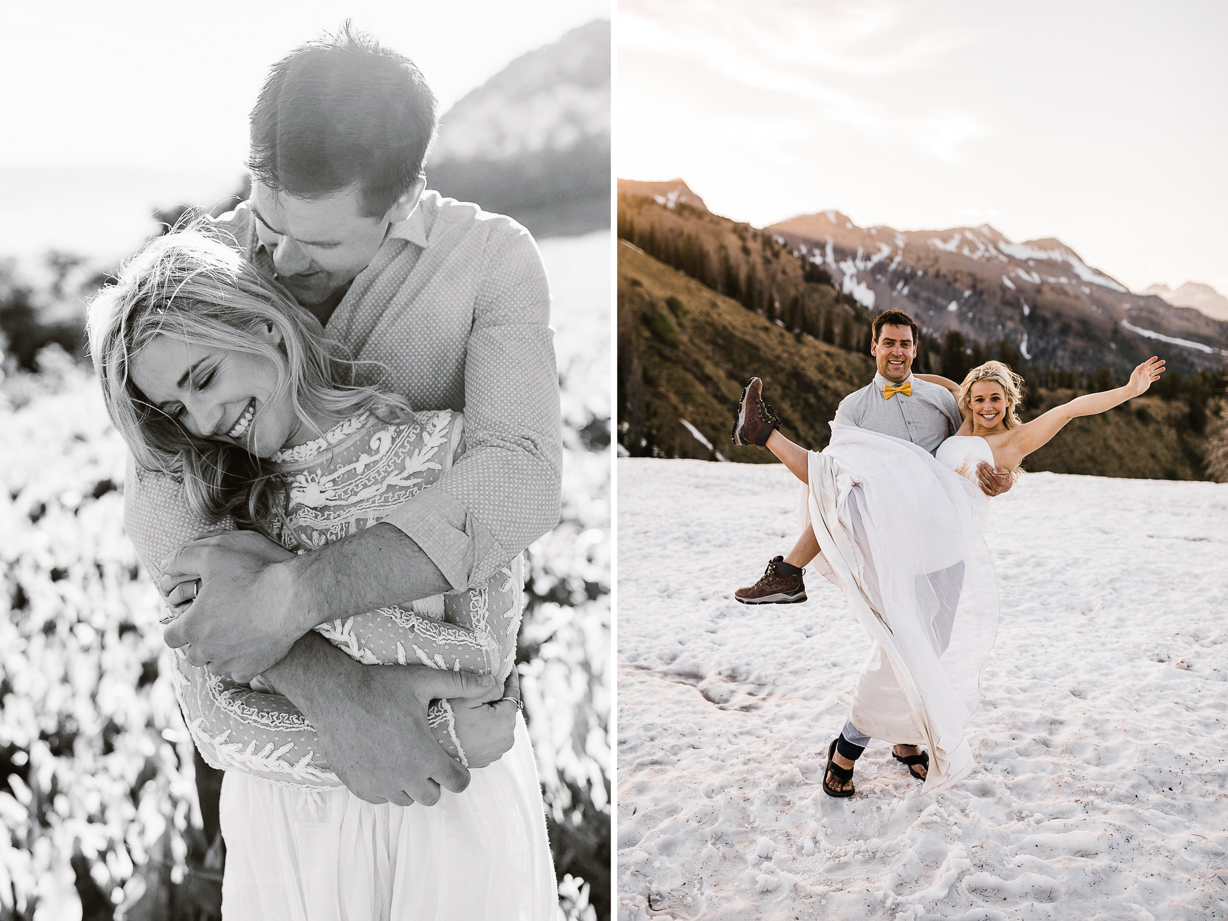 Adventurous Helicopter Elopement Bridal Portraits with Caroline Gleich and Rob Lea in the Wasatch Mountains near Salt Lake City, Utah 