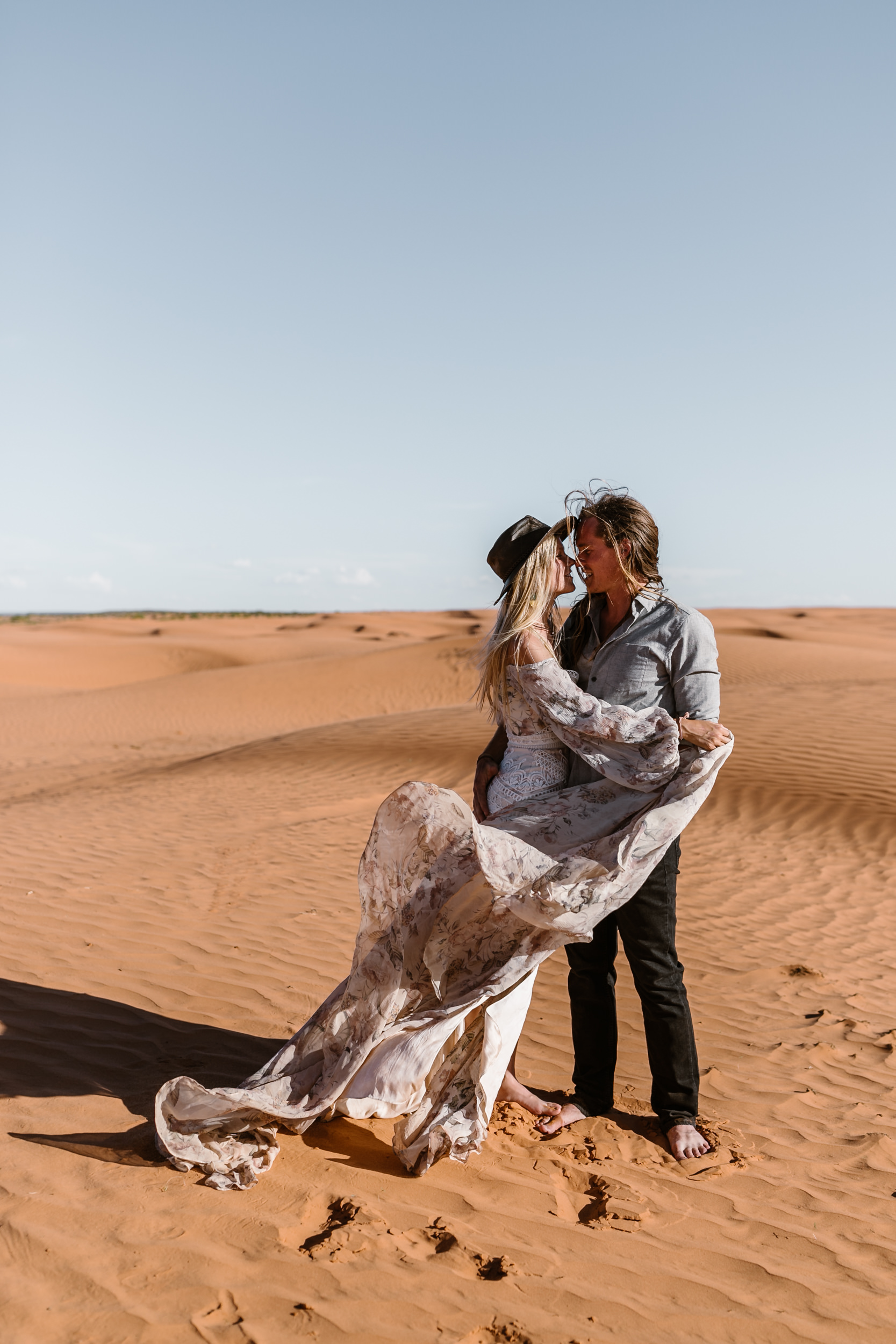 Rue de Seine Nahla Gown | Moab Elopement Photography | The Hearnes | by Keith and Brianna Madia