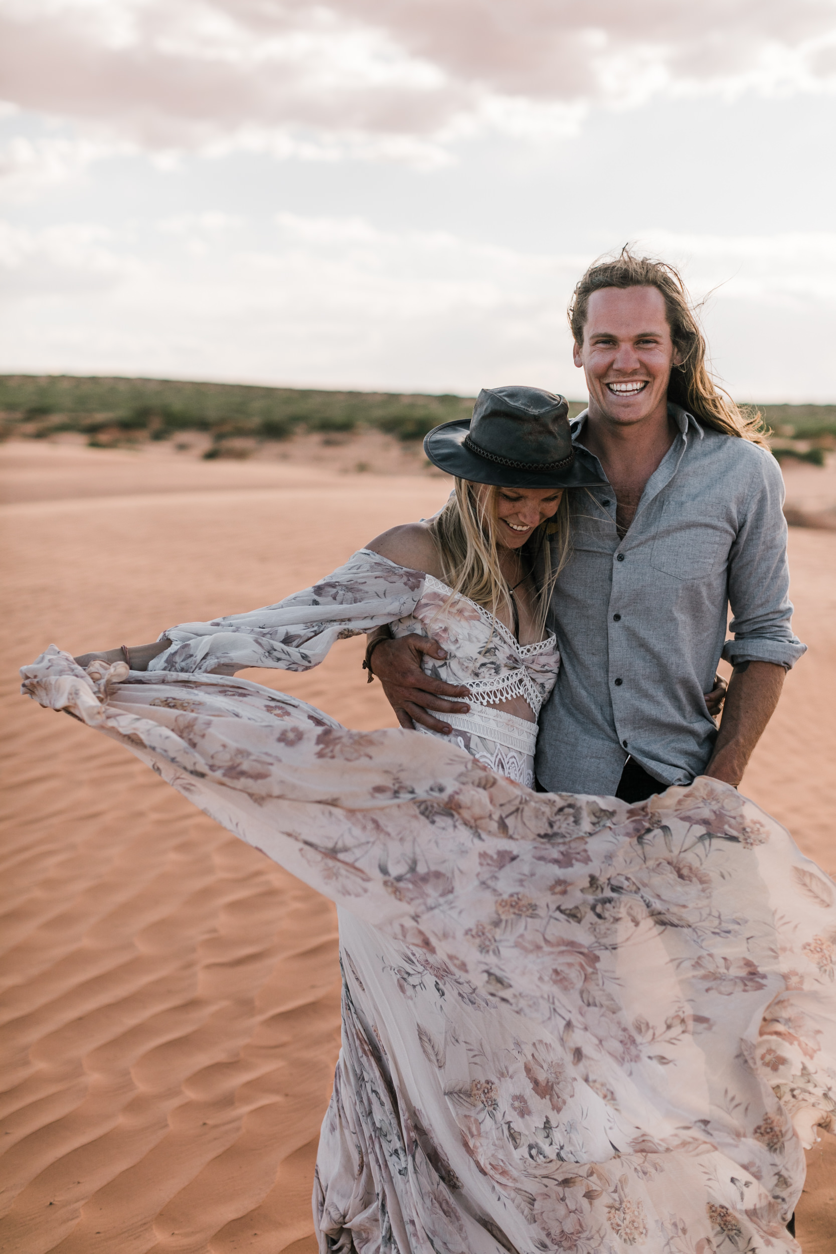 Rue de Seine Nahla Gown | Moab Elopement Photography | The Hearnes | by Keith and Brianna Madia